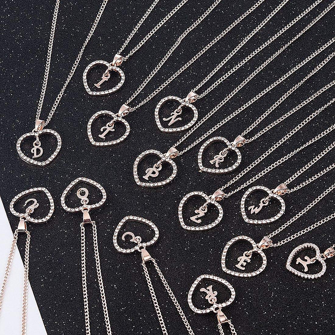 Diamond Heart Alphabet Pendant Necklace for Women & Girls - Personalized Initial Jewelry Gift for Birthday, Anniversary, Valentine's Day | Elegant Everyday Wear & Special Occasion Accessory
