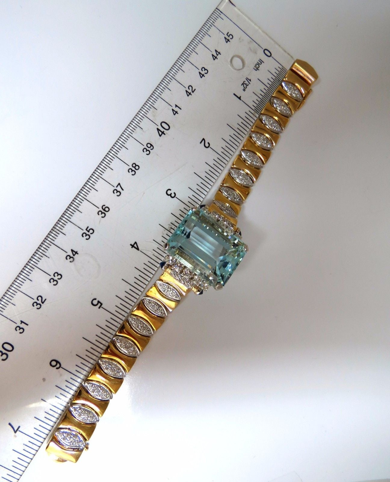 GIA Certified 56.05ct Natural Aquamarine Diamond Bracelet - Bohemian Deco Style Jewelry for Women, Elegant Gift for Wedding, Anniversary & Special Occasions