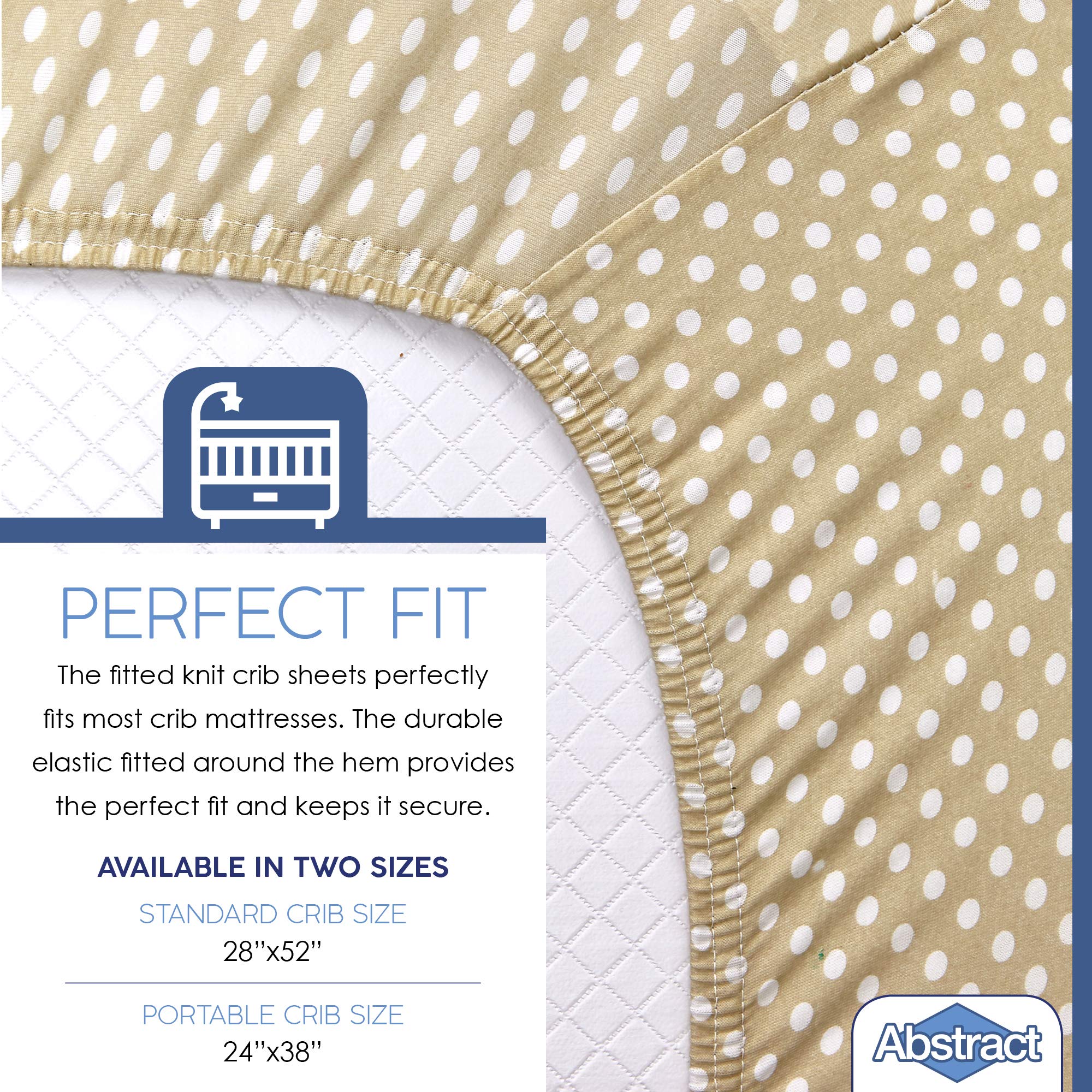 Abstract Mini Crib Cotton Fitted Sheets - Ultra Soft Pack n Play Sheets for Boys & Girls - Universal 24