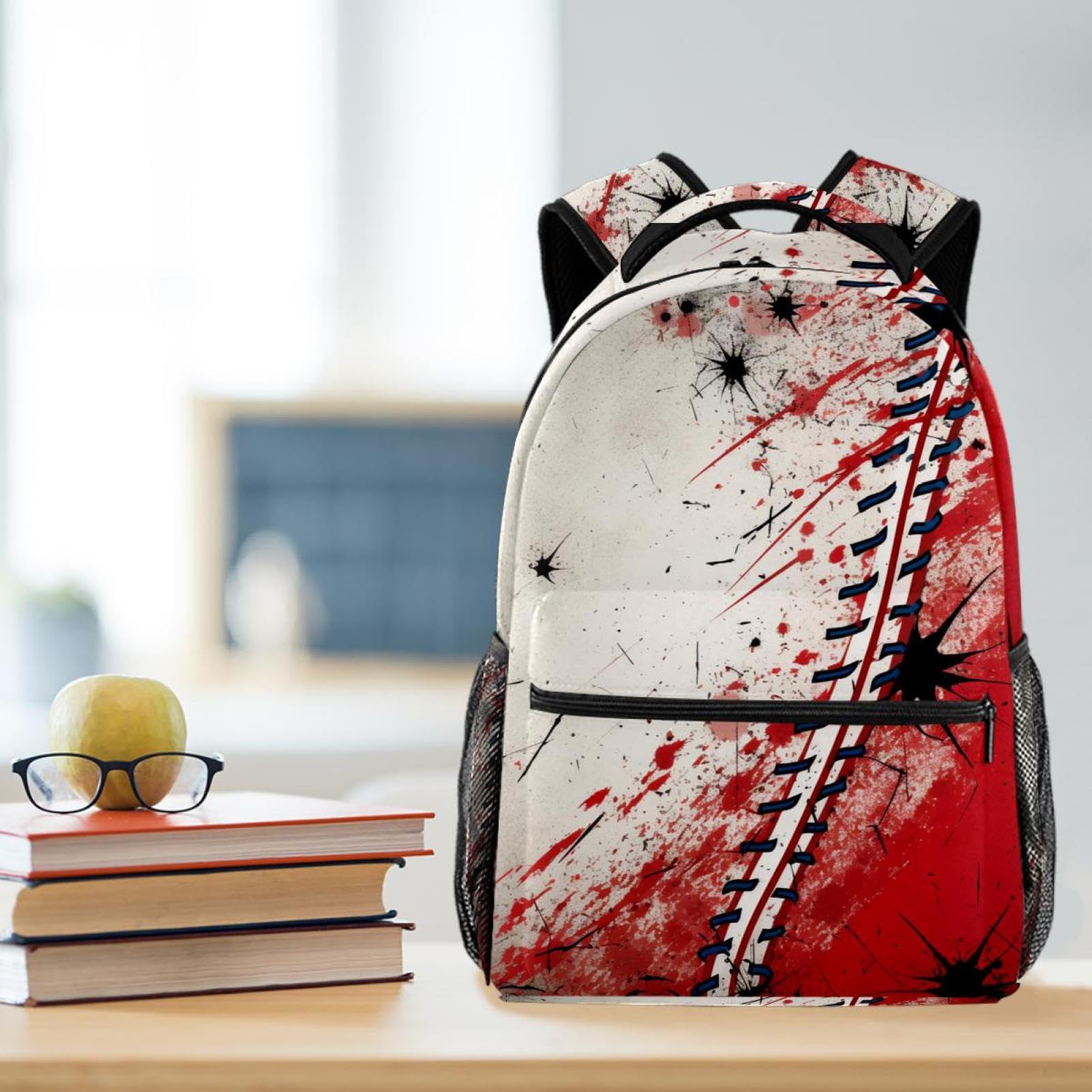 Lightweight Travel Backpack for Men & Women - Durable Baseball Texture Design - Perfect for Work, Commuting & Outdoor Adventures
