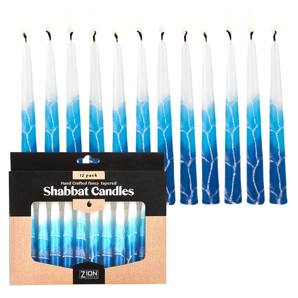 Handcrafted Zion Judaica Shabbat Candles 5.5