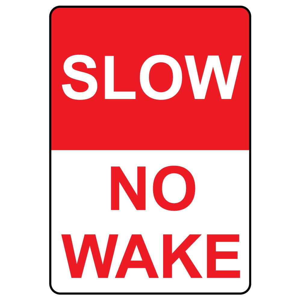 Slow No Wake Label Vinyl Decal Sticker Kit - OSHA Compliant Safety Signs (8 Inch) for Boats, Docks & Marine Safety Equipment