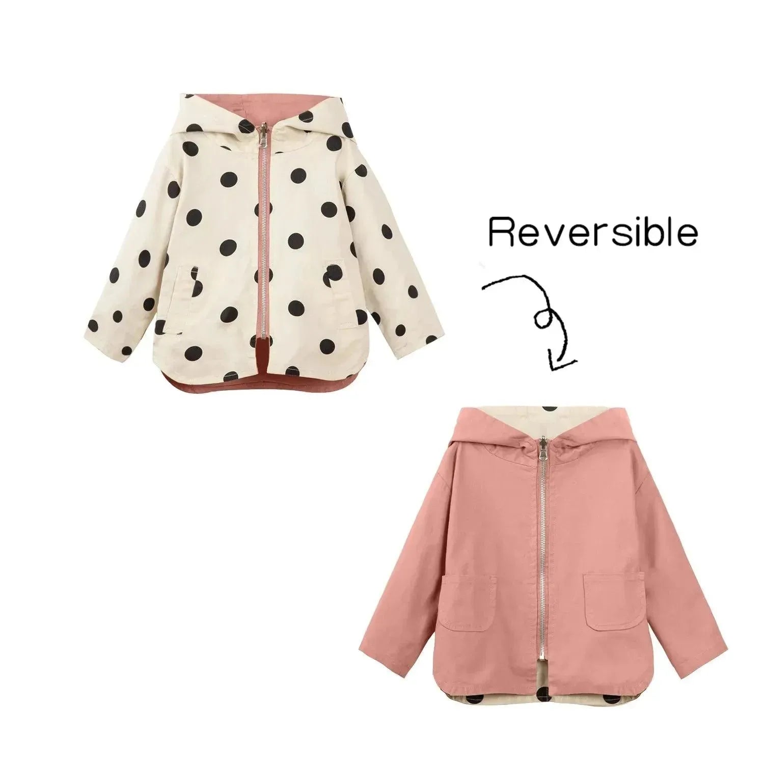 Stylish Polka Dot Kids Jacket for Boys & Girls - Waterproof Windbreaker for Outdoor Play, School & Cold Weather