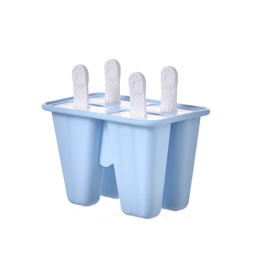 Best Popsicle Molds Set of 4 - Reusable DIY Ice Pop Makers with Easy Release, Durable & Dishwasher Safe Ice Cream Molds for Kids & Adults (Blue) - Perfect for Summer Treats, Parties & Healthy Snacks