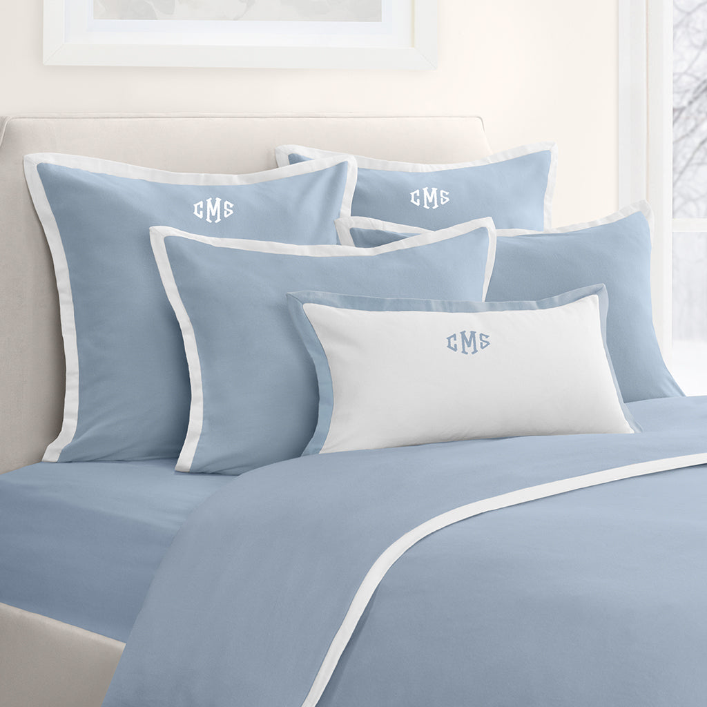Premium French Blue Hudson Flannel Duvet Cover Set - Soft & Cozy 100% Cotton Bedding for Winter - Perfect for Master Bedroom, Guest Room & Cabin Retreat