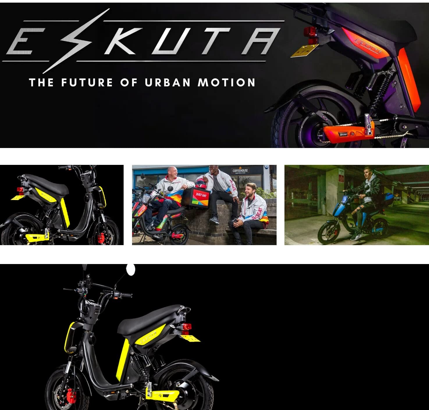 SX-250 Electric Motorcycle Scooter - Long Range 60MPH E-Bike with Fast Charging Battery | Commuter & Urban Transportation (Yellow)