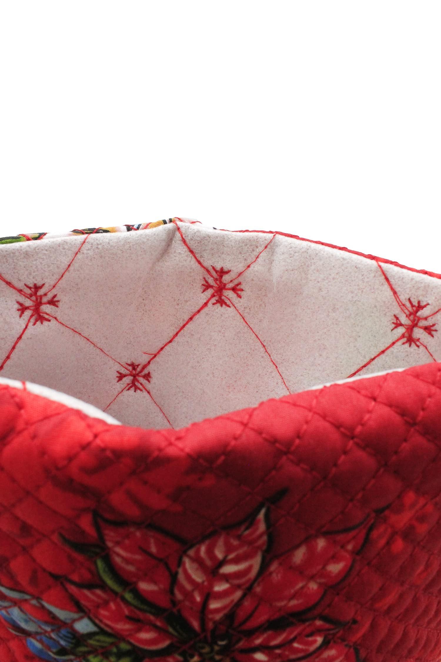 Santa in Hawaii Red Snowflake Quilted Cotton Christmas Stockings - Festive Holiday Decor for Fireplace, Gifts & Home Decor