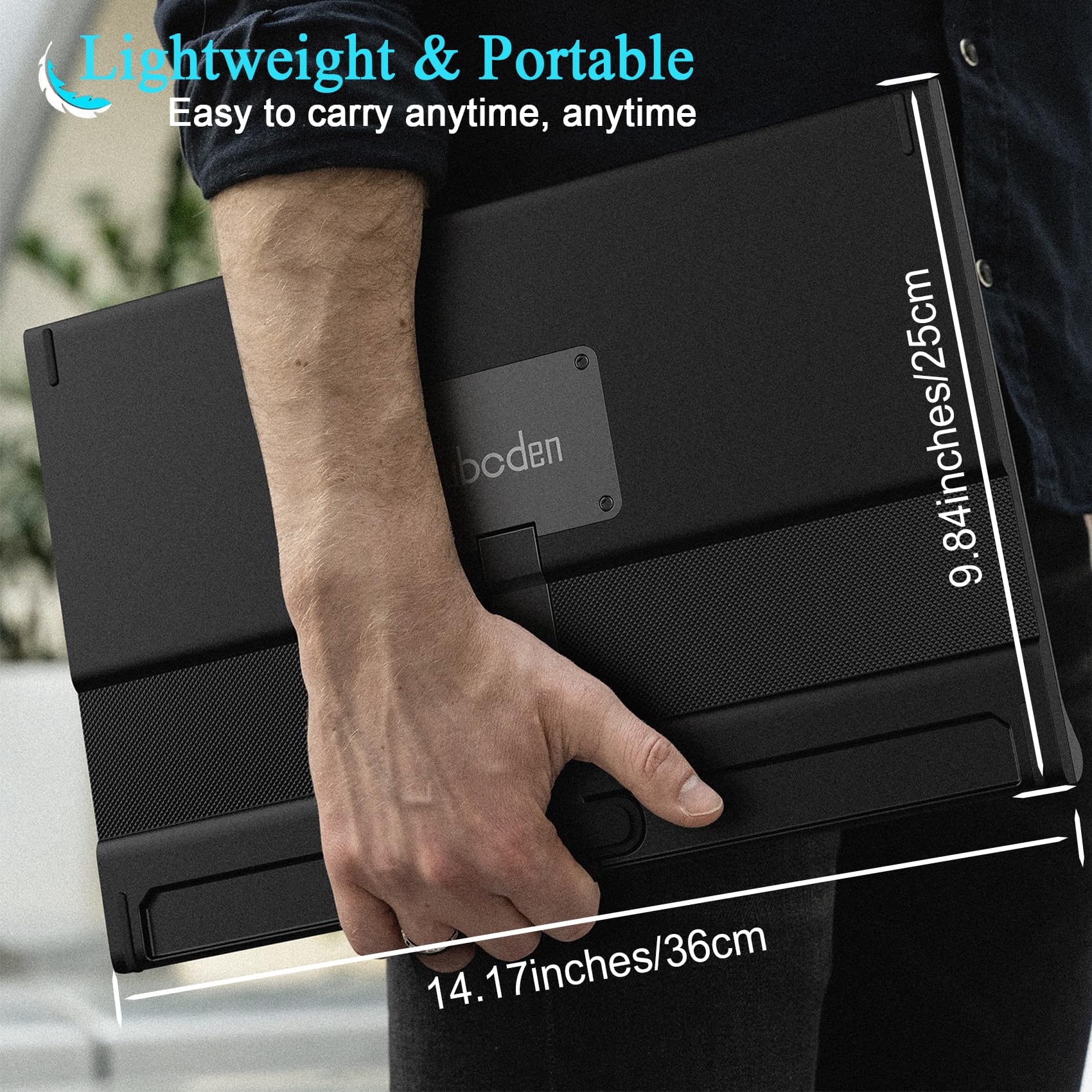 15.6 Inch Portable USB-C Monitor - 1080P FHD Laptop Screen Extender with Brightness Dial, Second Display for Mac, PC, Phone | Travel & Work from Home Setup