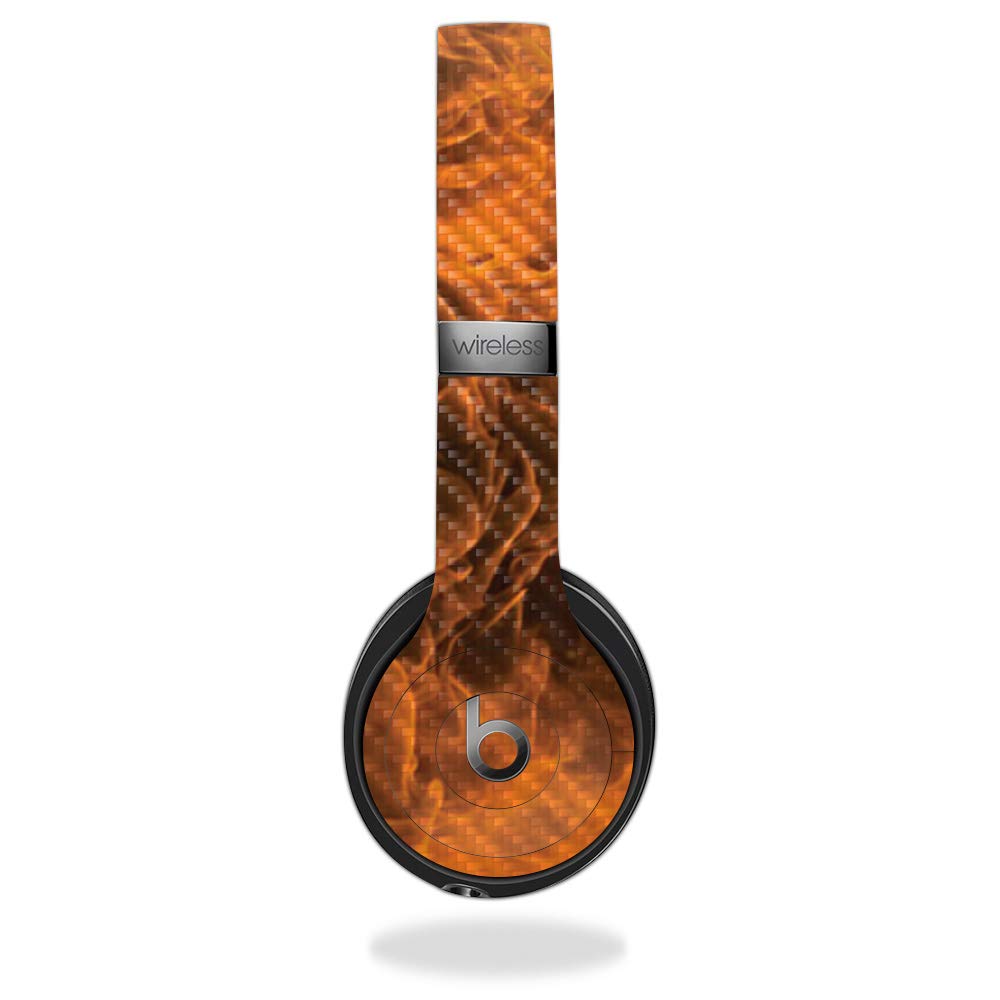 Premium Carbon Fiber Skin for Beats Solo 3 Wireless Headphones - Burning Up Design | Protective & Durable Textured Finish | Easy to Apply & Remove | Made in USA | Perfect for Gym, Travel & Daily Use