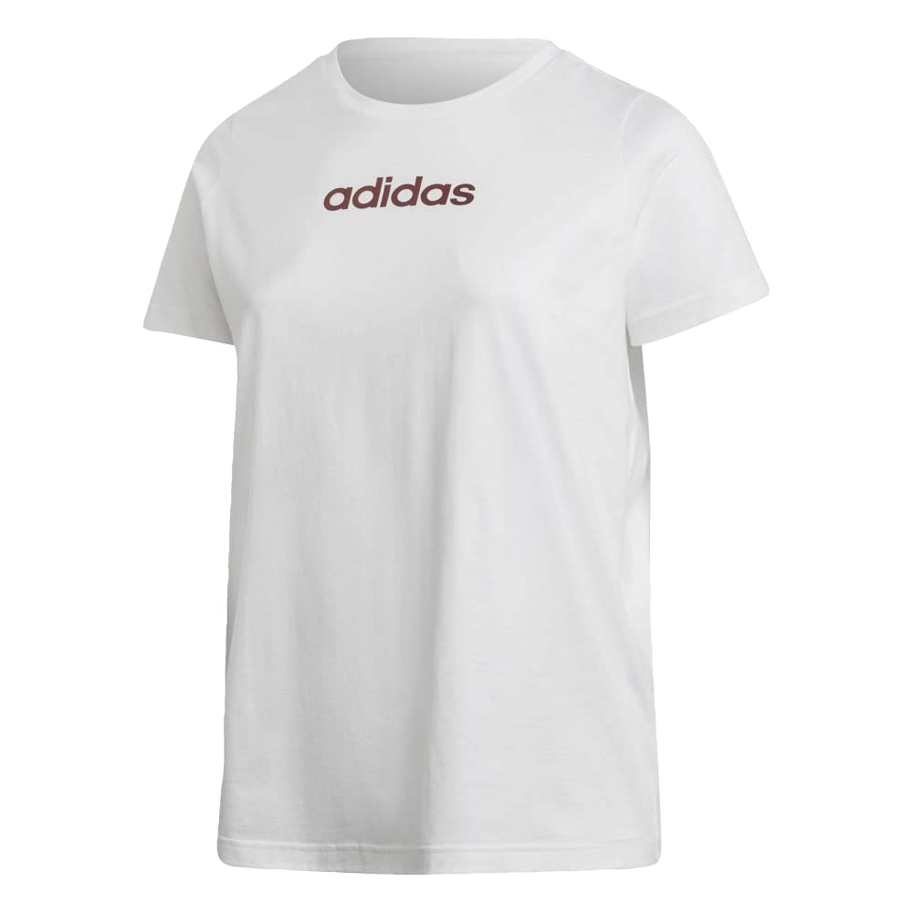 adidas Women's Essentials Classic Logo T-Shirt - Soft Cotton Casual Tee for Everyday Wear, Gym & Lounge