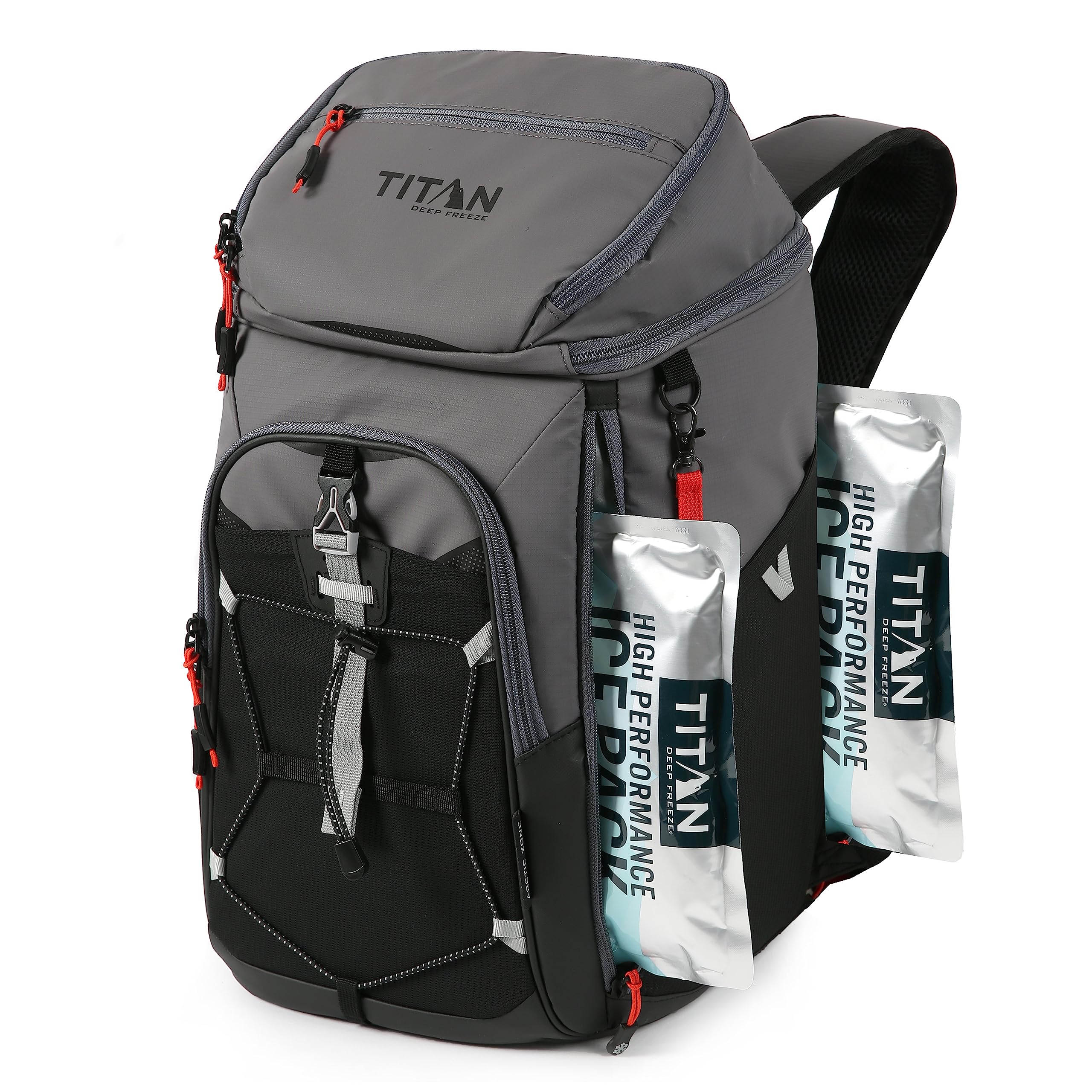 Titan Deep Freeze Ice Wall Backpack Cooler - 30 Can Insulated Cooler Bag with Ice Packs for Camping, Beach, Picnics & Outdoor Adventures