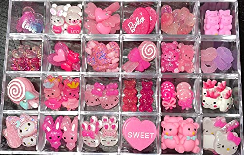 Valentine's Day Nail Art Kit with Red Hearts, Pink Glitter & Sequins - Polymer Clay Fruit Slices & Candy Clay Slime Decorations (5-Pack) - Perfect for DIY Nail Art, Valentine's Gifts & Party Nail Decorations