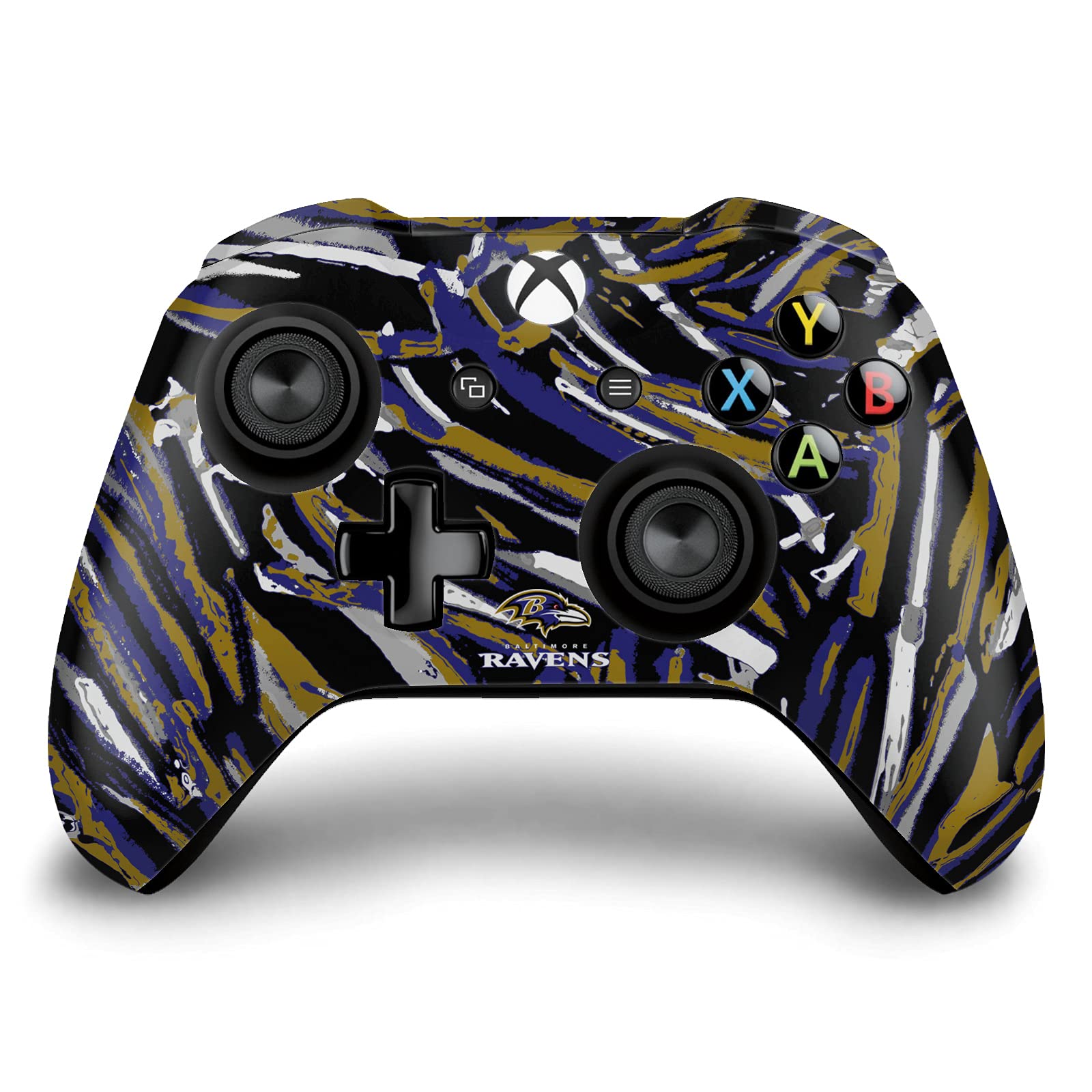 Official NFL Baltimore Ravens Abstract Brushstroke Vinyl Skin Gaming Sticker - Compatible with Xbox One S/X Controller - Perfect for Gamers & Sports Fans