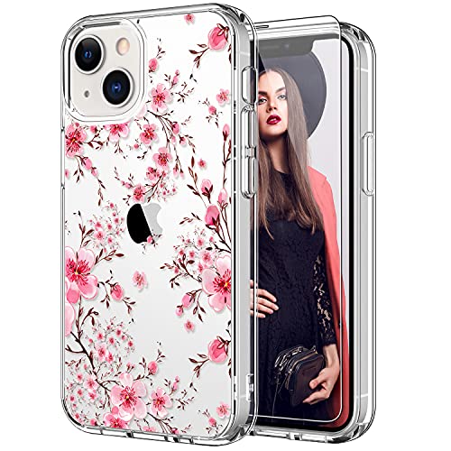 iPhone 13 Mini Case with Screen Protector - Clear Shockproof Cover with Cute Colorful Floral Design | Perfect for Everyday Protection & Style Enhancement