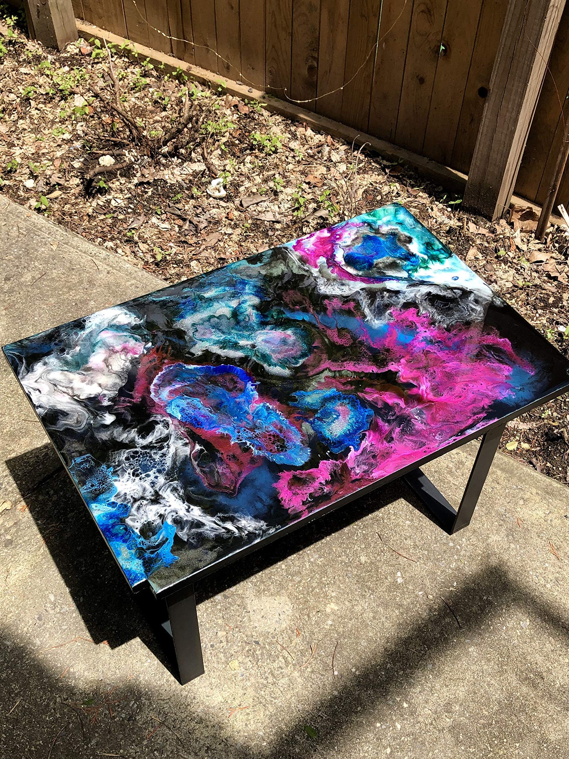 Handmade Recycled Coffee Table - Functional Abstract Art Painting Furniture for Living Room, Patio & Outdoor Decor | Unique Statement Piece for Home & Garden