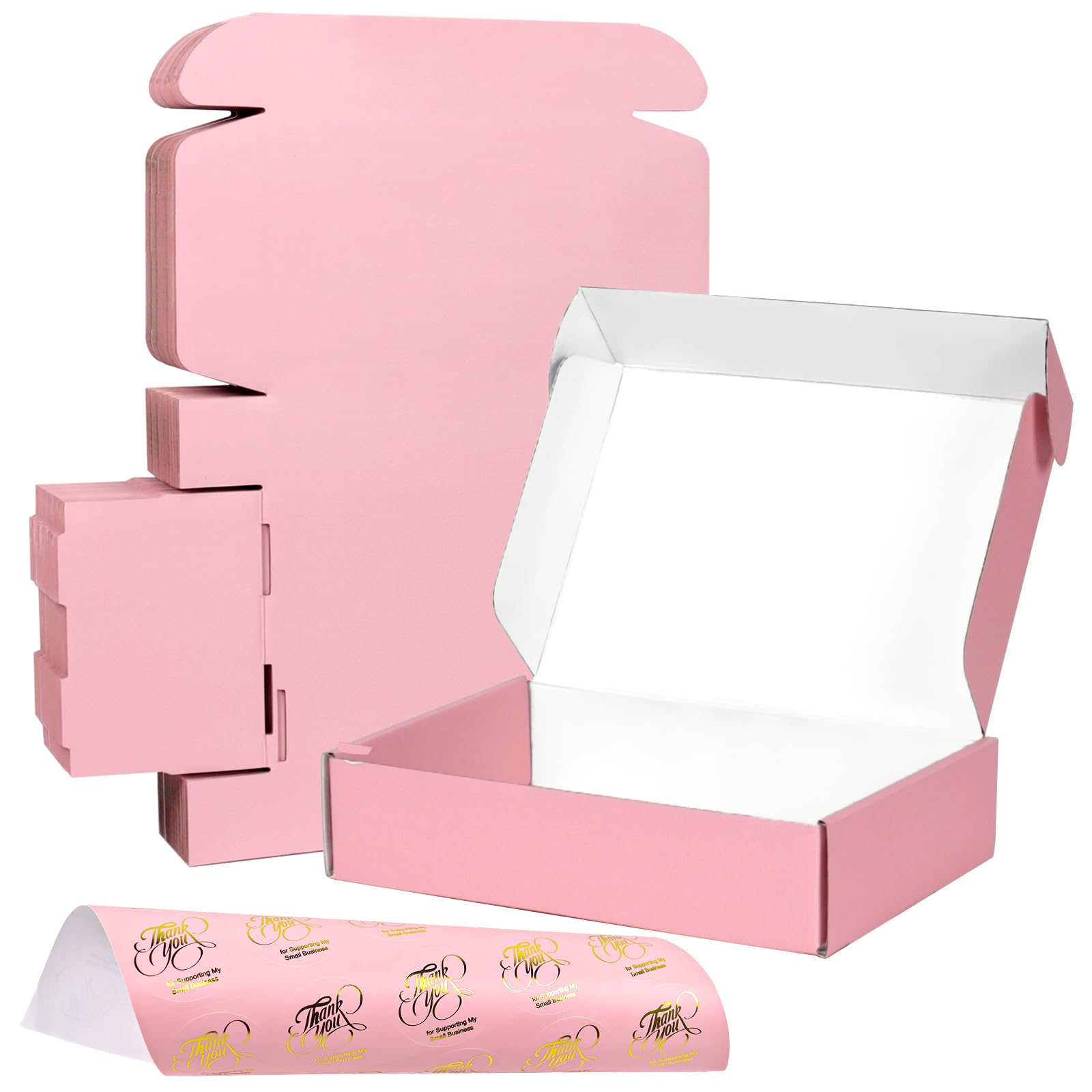30 Pack 9x6x2 Inch Pink Corrugated Cardboard Shipping Boxes - Small Business Packaging, Mailing & Ecommerce Shipping Supplies - Perfect for Jewelry, Cosmetics & Small Product Shipments