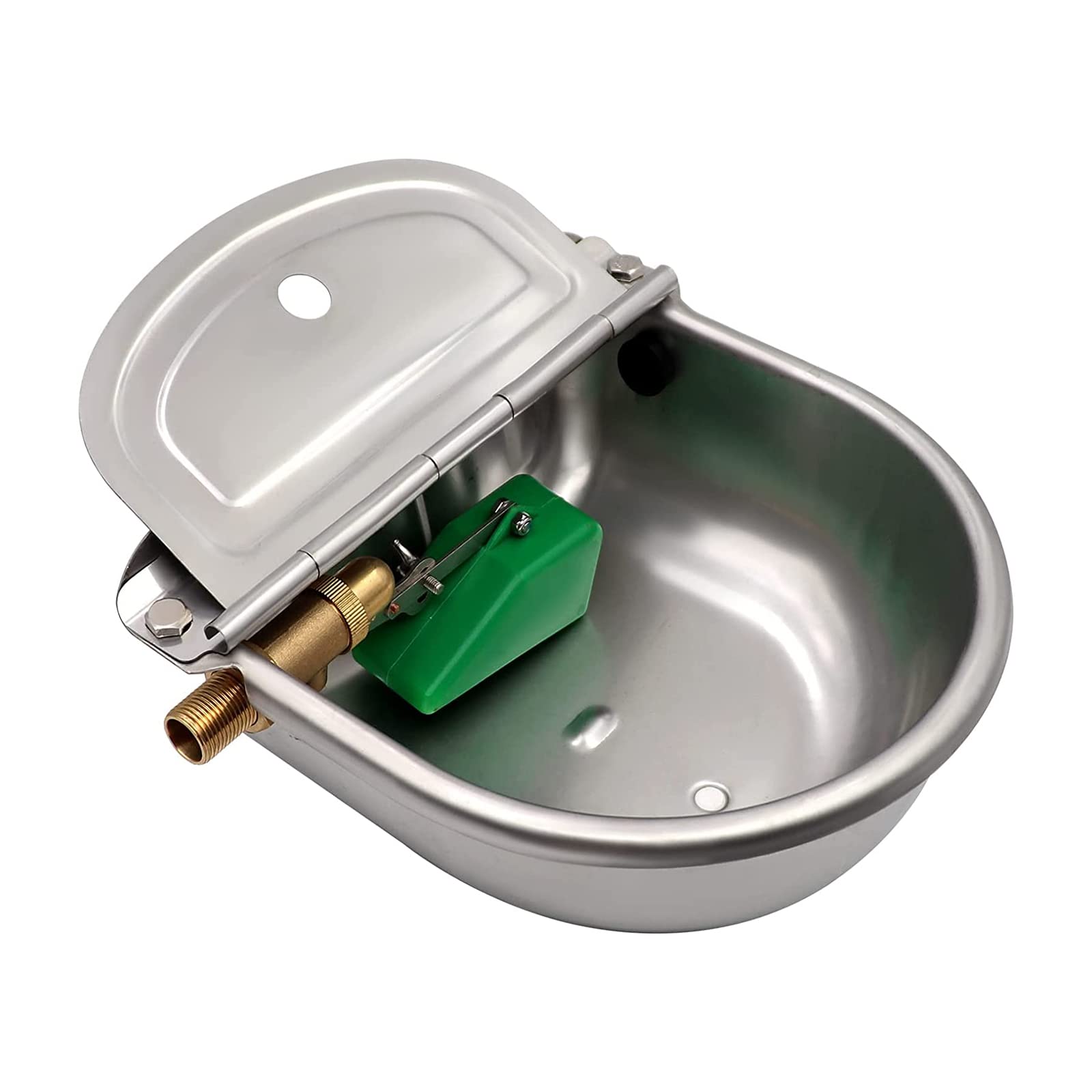 JIZQHANX Automatic Stainless Steel Drinking Water Bowl for Cows, Horses, Sheep & Dogs - Durable Farm Animal Water Dispenser & Feeder Trough - Perfect for Pastures, Stables, and Outdoor Farming Use