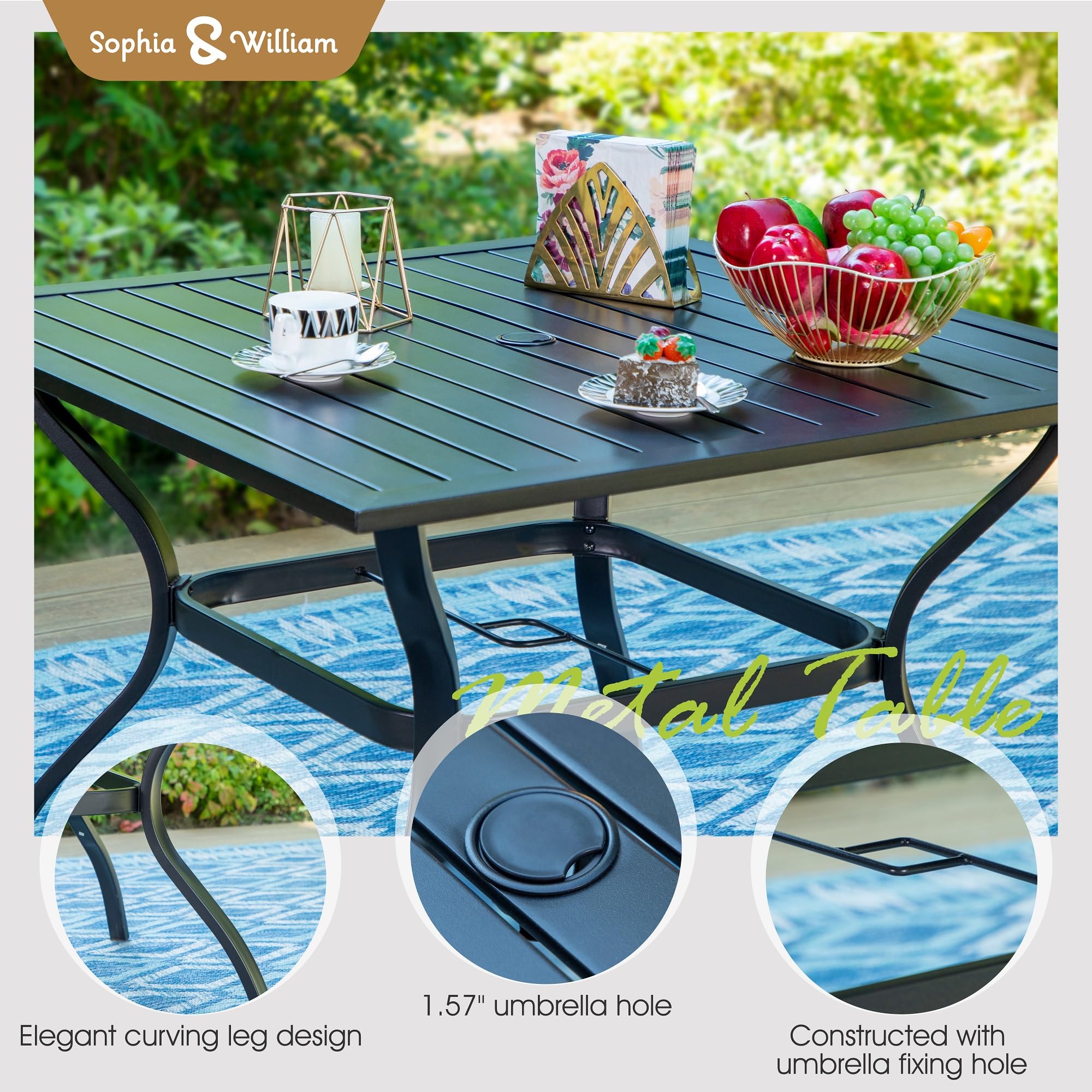 Sophia & William 5-Piece Outdoor Dining Set - 37