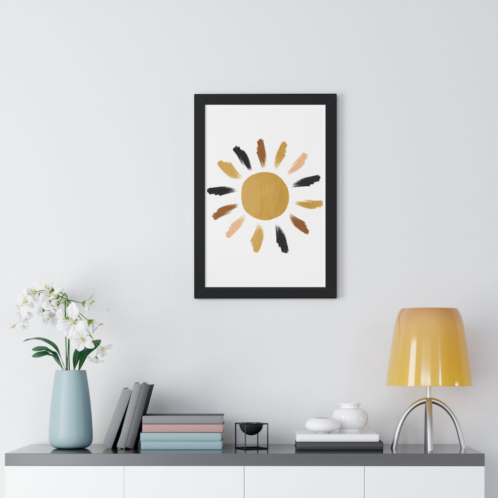 Modern Sunshine Framed Vertical Poster - Wall Art Decor for Living Room, Bedroom & Office - Perfect for Home & Office Decoration