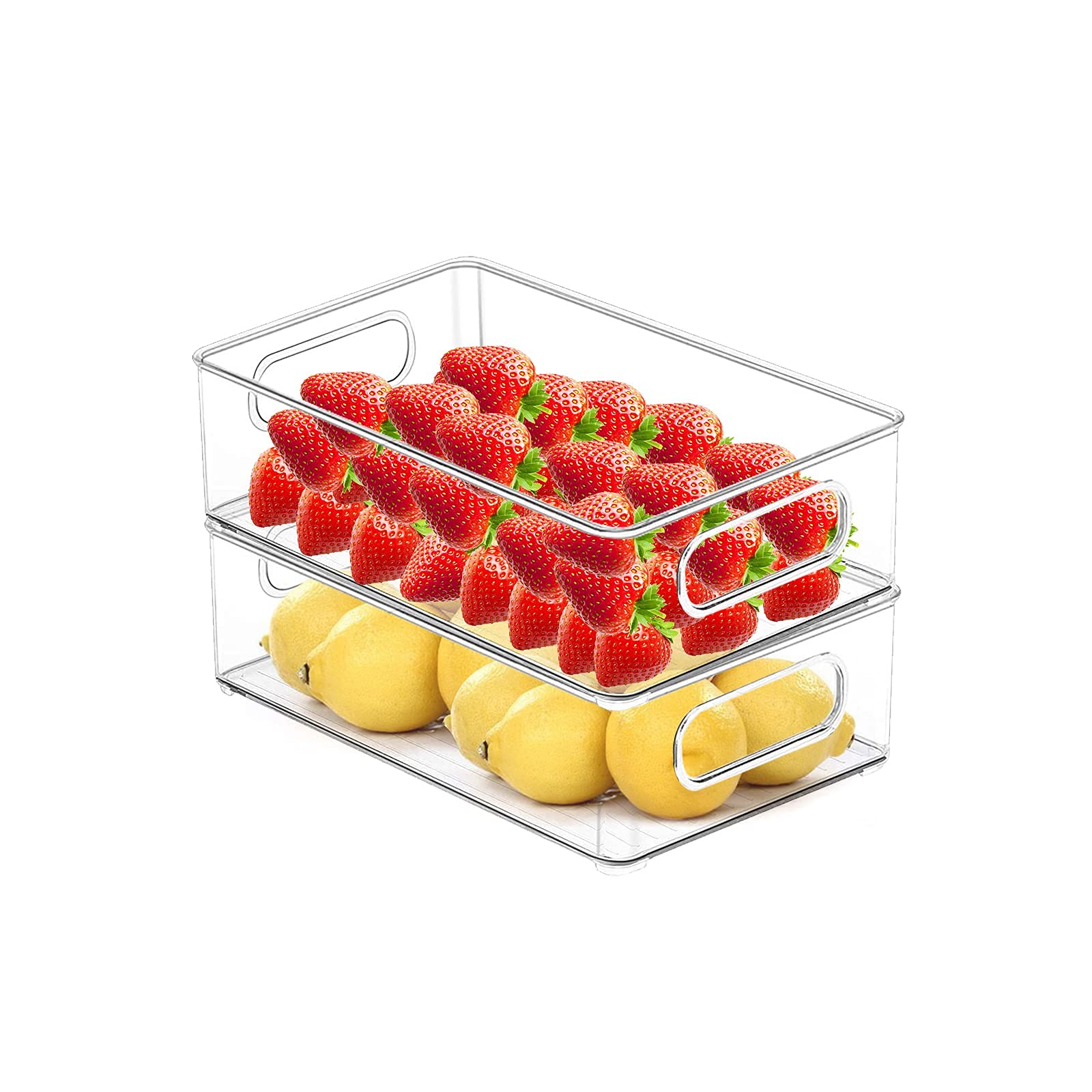 YOZATIA 6-Pack Clear Plastic Storage Bins for Kitchen Organization - Pantry, Fridge, Freezer & Cabinet Storage Containers | Perfect for Food, Snacks, Spices & Household Items Storage