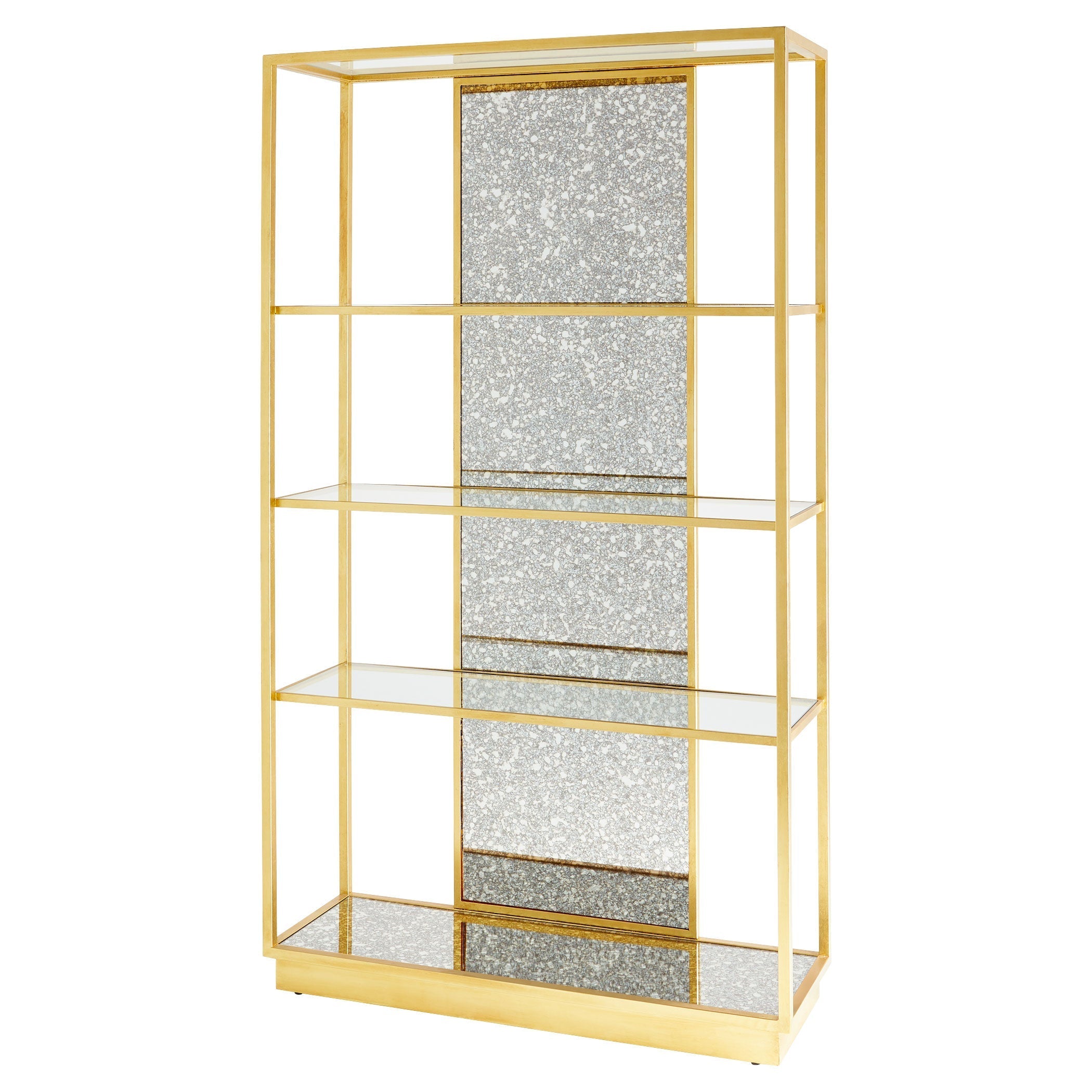 Cyan Design 11617 Etagere Shelf - Antique Gold Leaf Finish | Elegant Display Shelf for Home Decor, Books & Collectibles | Perfect for Living Room, Bedroom & Office
