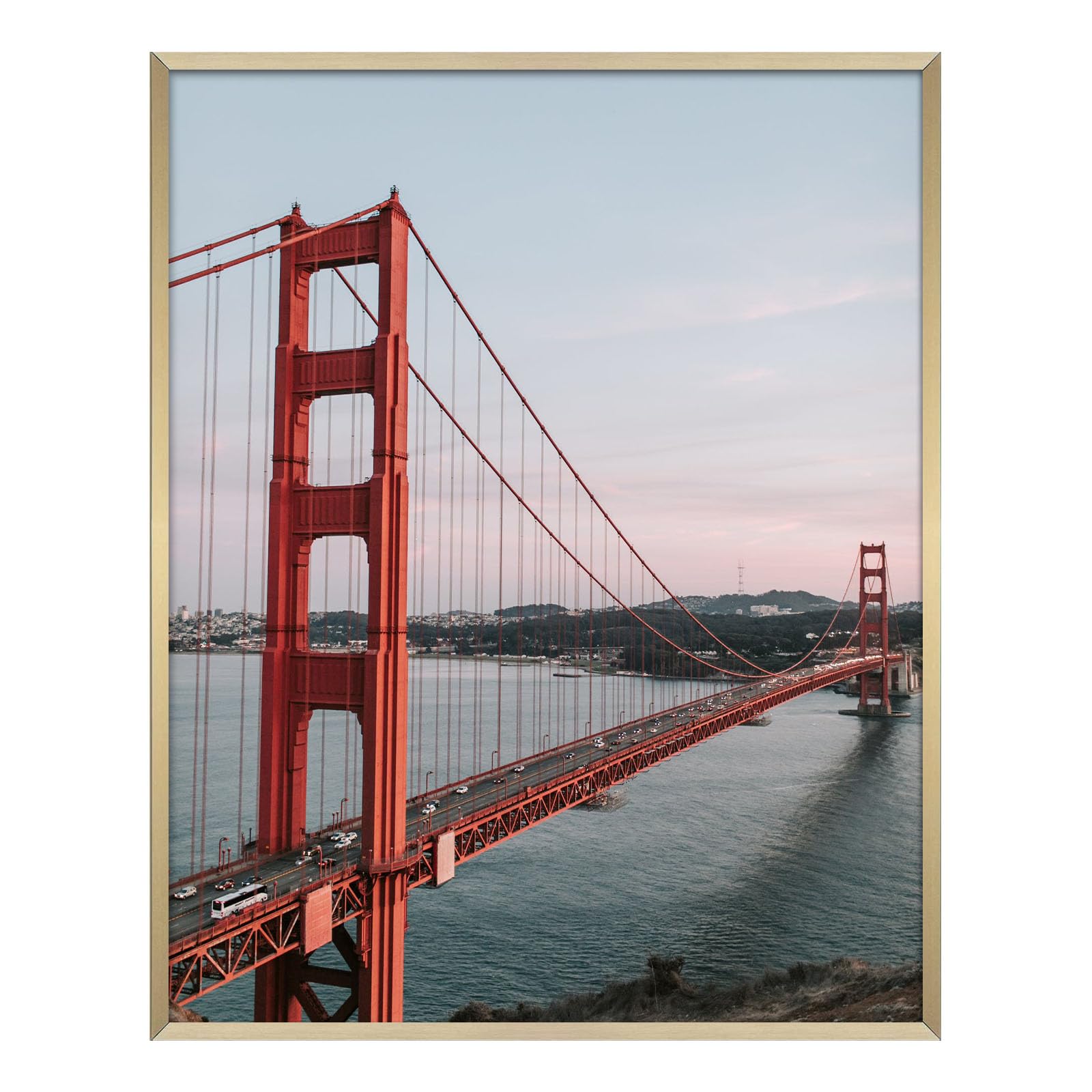 16x20 Aluminum Picture Frame with Ivory Mat for 11x14 Photos - Real Glass, Wall Mounting, Swivel Back Tabs & Sawtooth Hanger - Gold Metal Collection (1 Pack) - Perfect for Home Decor, Office Display & Gift Giving