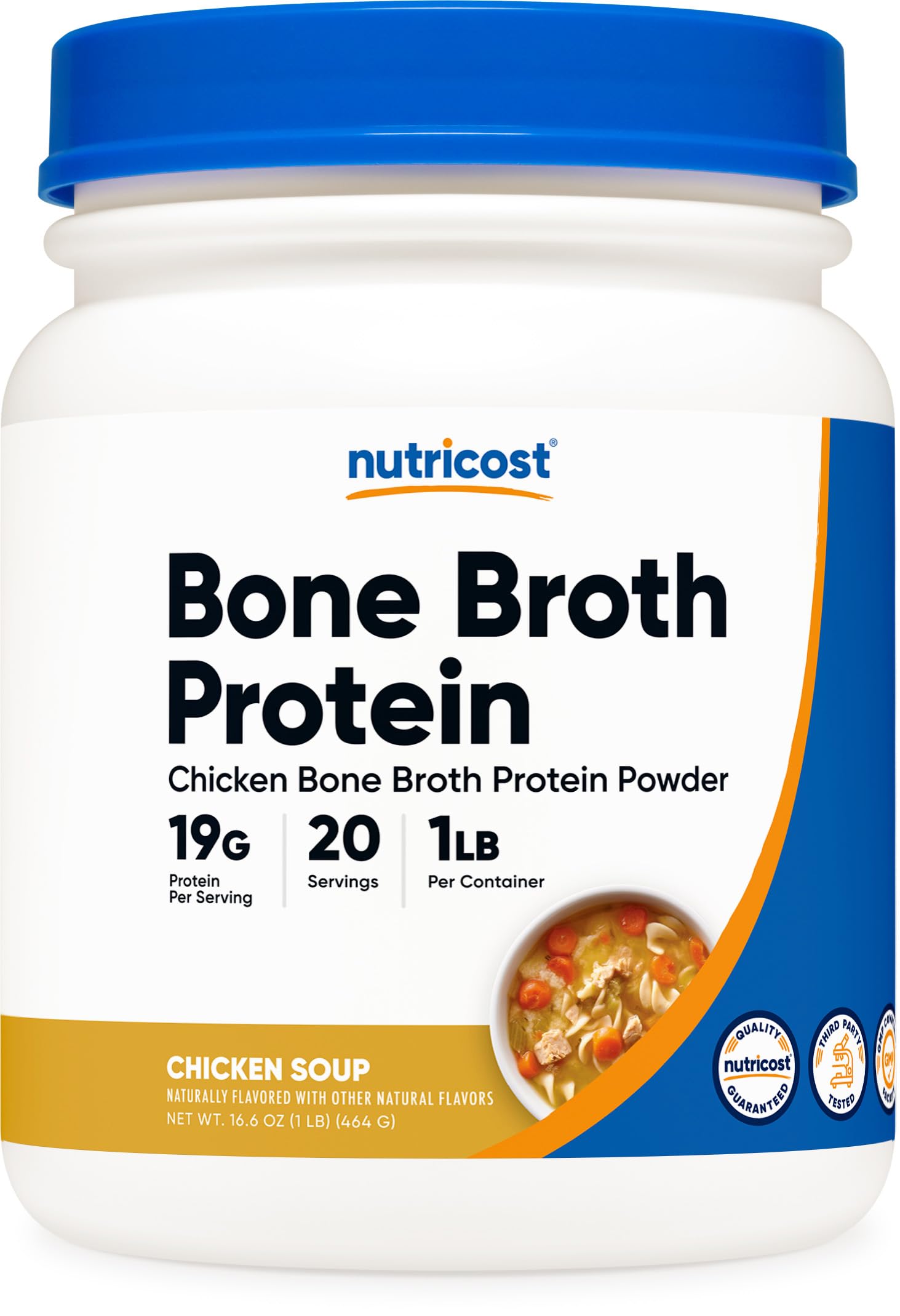 Nutricost Chicken Bone Broth Protein Powder - Chicken Soup Flavor, 20 Servings | Grass-Fed Collagen Supplement for Gut Health & Joint Support | Perfect for Keto, Paleo Diets & Post-Workout Recovery