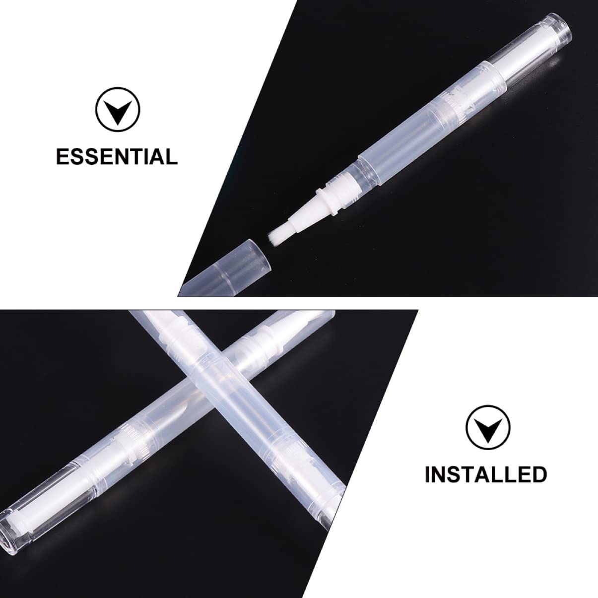 LALAFINA 12 Pack Empty Eyelash Growth Serum Tubes & Nail Oil Pens - Transparent Twist Cosmetic Containers for Eyelash Serum, Nail Polish, Lip Gloss - Travel-Friendly Plastic Makeup Storage Solution    Perfect for DIY beauty products, salon professionals, or on-the-go touch-ups - ideal for storing and applying serums, oils, and liquid cosmetics with precision.