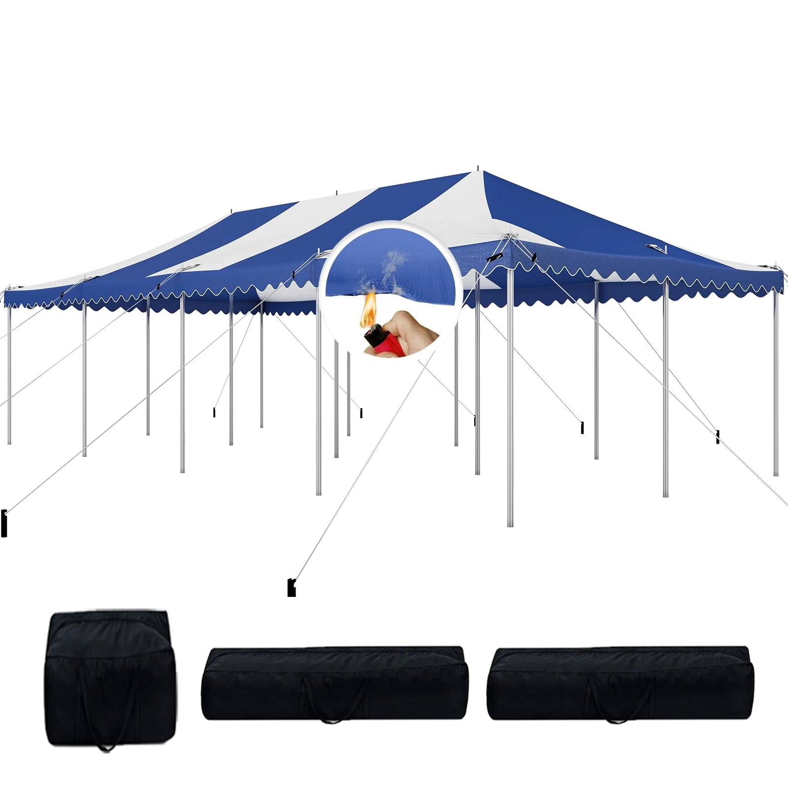 Quictent Heavy Duty Fire Retardant Pole Tent - Waterproof Party Canopy for Outdoor Events, Weddings & Camping
