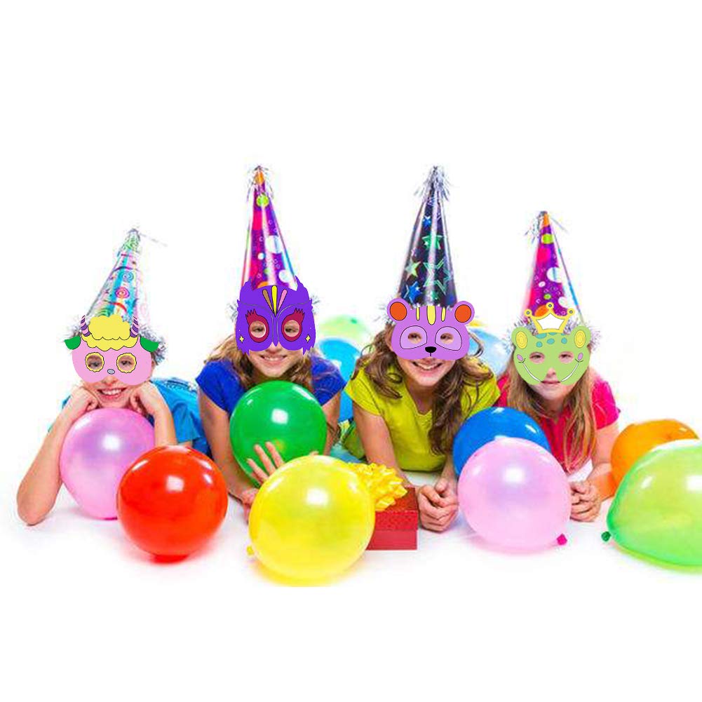 32 PCS DIY Animal Masks - Safari Jungle Party Favors for Kids Birthday & School Activities