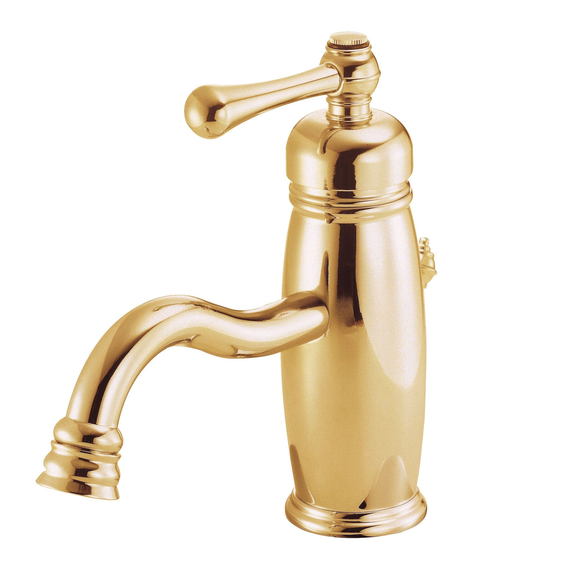 Danze Opulence Polished Brass Single Handle Bathroom Sink Faucet - Center Set Waterfall Spout for Modern Vanity, Perfect for Powder Room & Guest Bath Installation