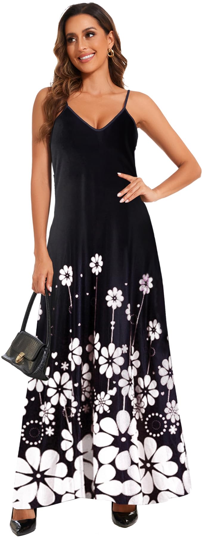 **Shengfan Plus Size Maxi Dresses for Women - Flowy Loose Printed Sundress with Adjustable Straps & Pockets | African Beach Dress for Vacation, Summer, Casual Wear**