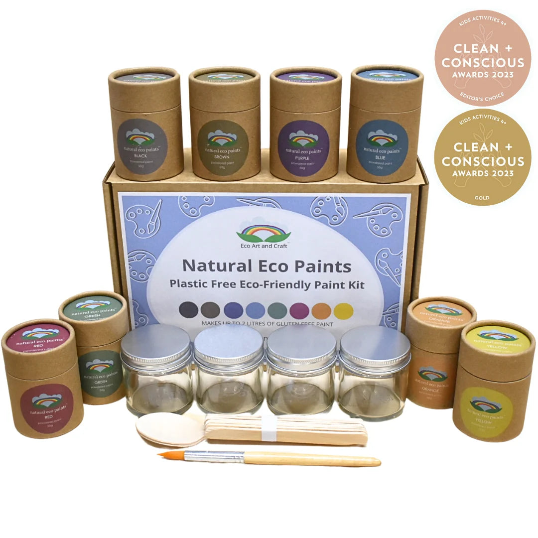 Eco-Friendly Natural Art & Craft Paint Kit - 8 Vibrant Colors for Kids & Adults - Perfect for DIY Projects, Home Decor, and Creative Painting Activities
