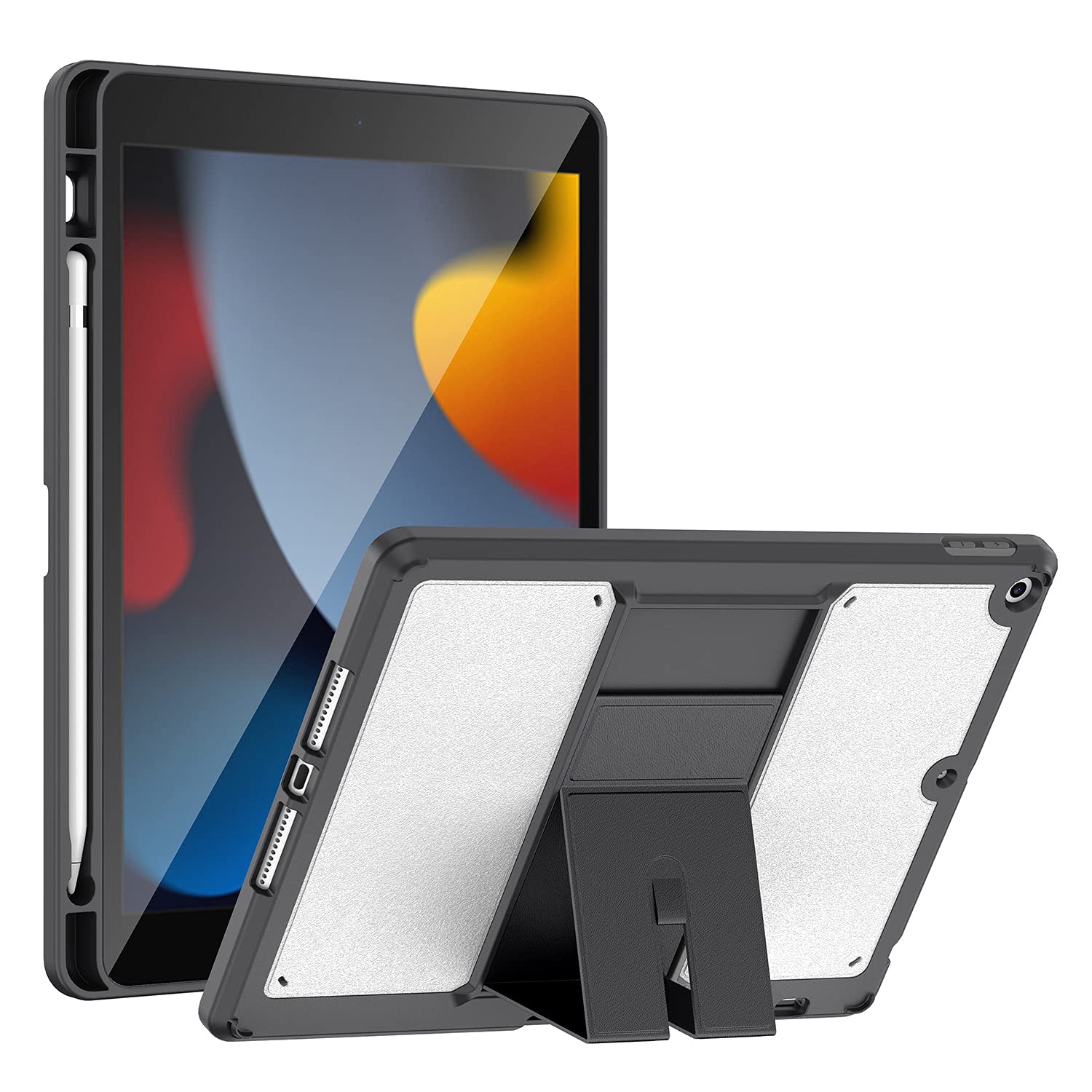 Soke iPad 9th/8th/7th Generation Case (10.2 Inch 2021/2020/2019) - Lightweight Translucent Frosted Back Cover with Soft TPU Bumper & Built-in Apple Pencil Holder - Protective Case for iPad 10.2