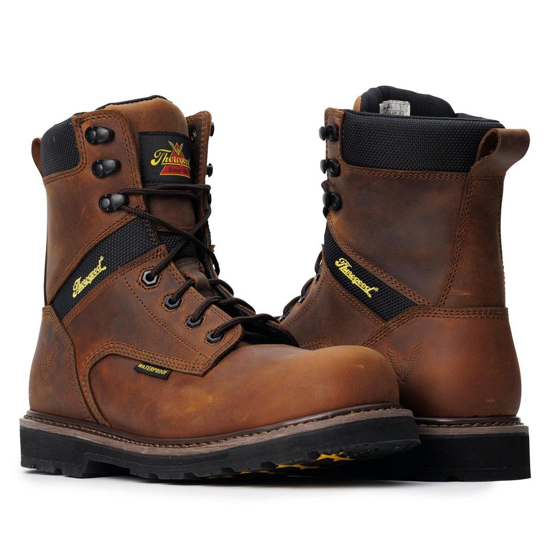 Jobsite Series 8 Composite Toe Waterproof Work Boots - Crazy Horse Leather for Men | Durable Safety Shoes for Construction, Outdoor & Heavy Duty Work