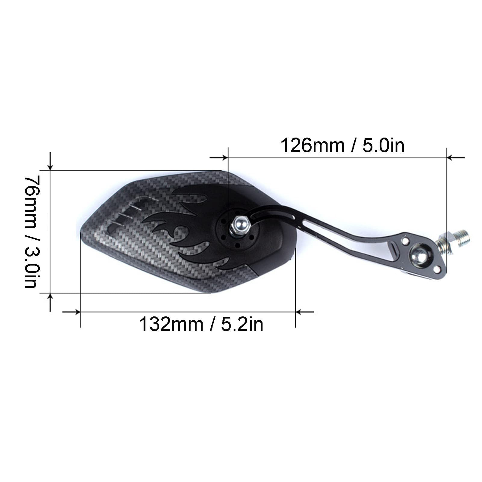 2 Pack Adjustable Black Aluminum Alloy Bike Mirrors - Handlebar Rearview Mirror for Mountain Bikes, Electric Bikes & Motorcycles | Enhanced Safety for Cycling, Commuting & Outdoor Adventures