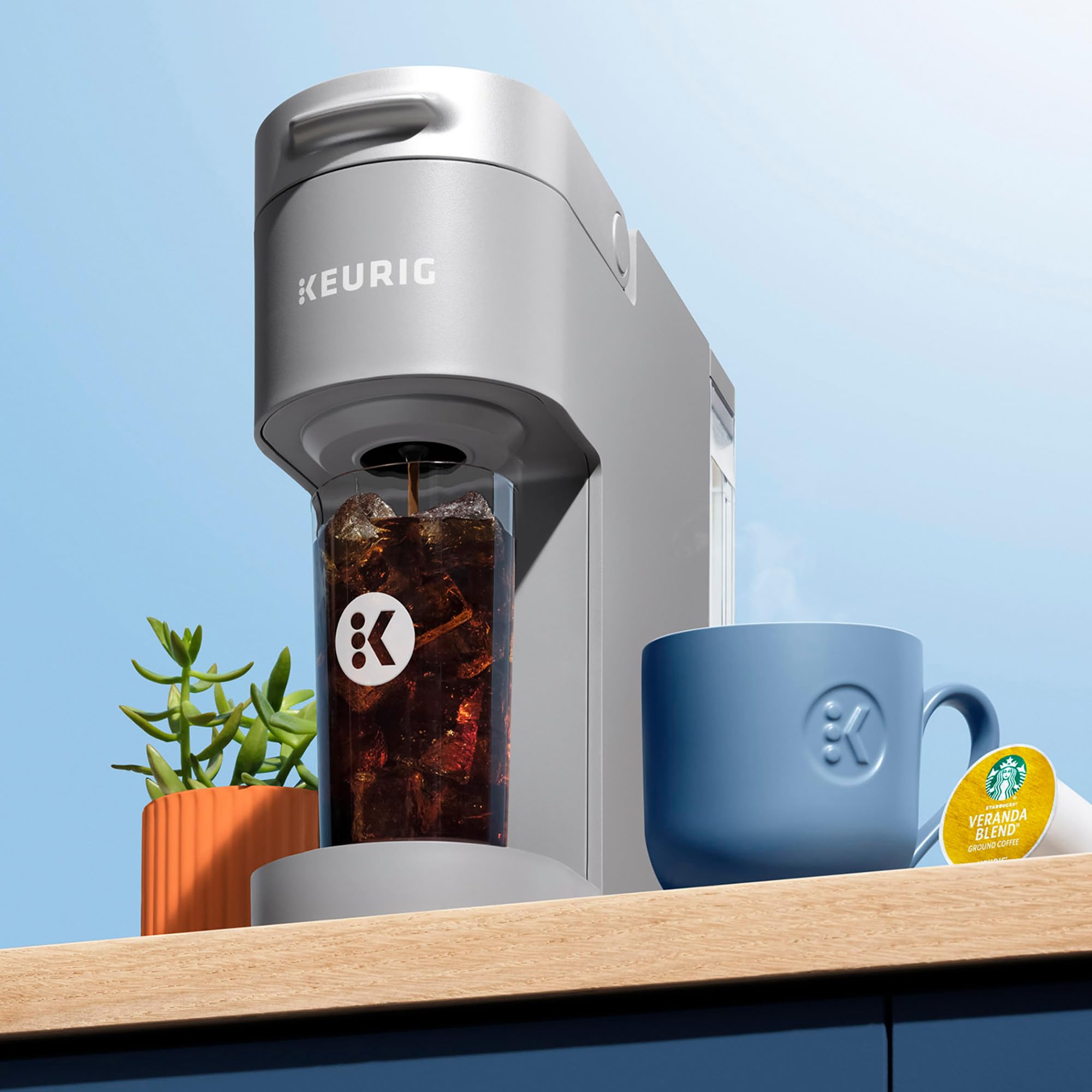 Keurig K-Iced Single Serve Coffee Maker - Brew Hot & Iced Coffee with Any K-Cup Pod, Compact Gray Iced Coffee Machine for Home, Office & Outdoor Use