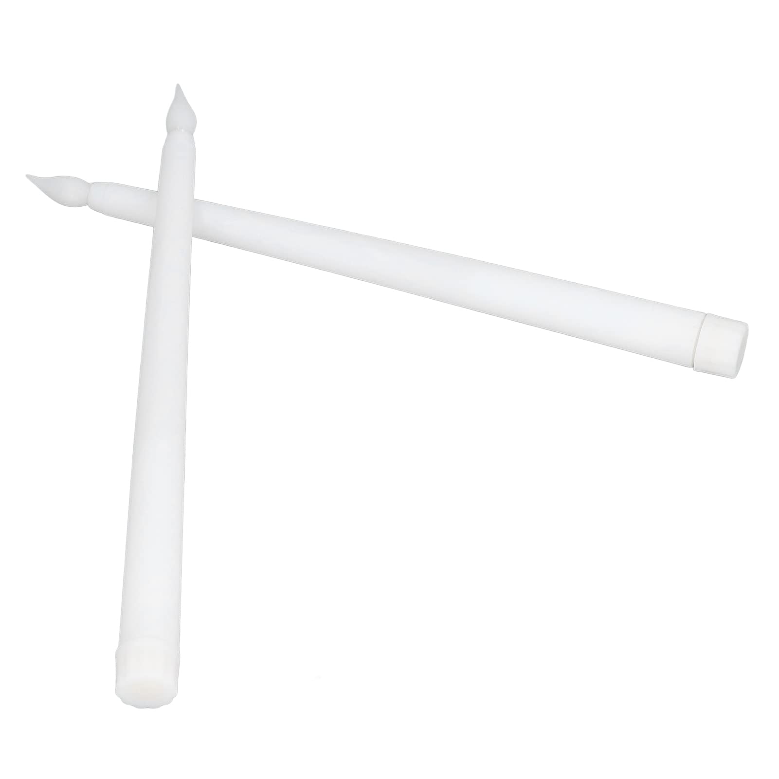 Jopwkuin LED Taper Candles - Flameless Battery Operated Candles 2 Pack, Realistic White Wax Shell - Perfect for Birthday Parties, Weddings, Christmas Decor & Pet-Friendly Home Lighting