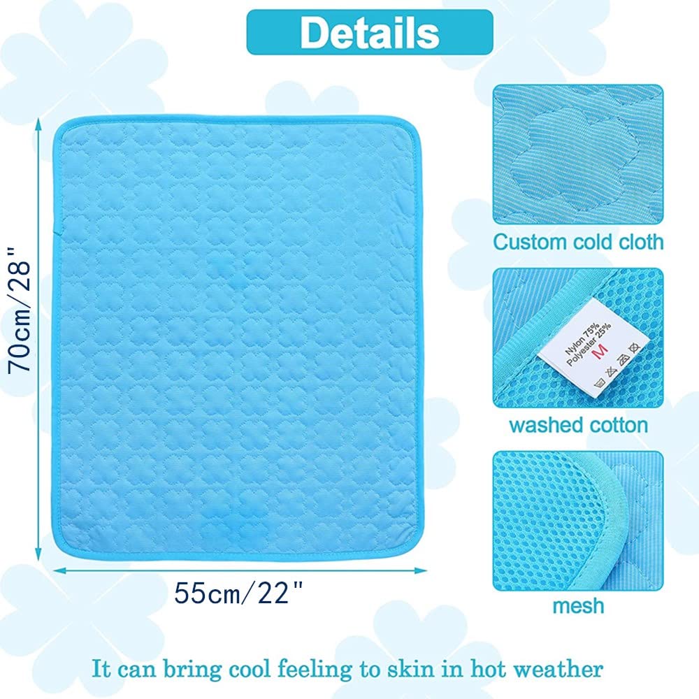 Cooling Mat for Dogs & Cats - Ice Silk Pet Pad for Home & Outdoor Use