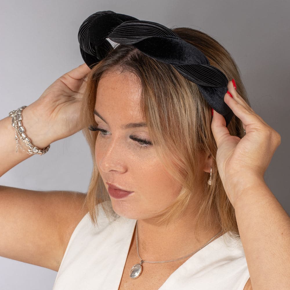 Handmade Velvet Twist Headband for Women - Soft & Stretchy Hair Accessories for Workouts, Yoga, Running, and Everyday Style