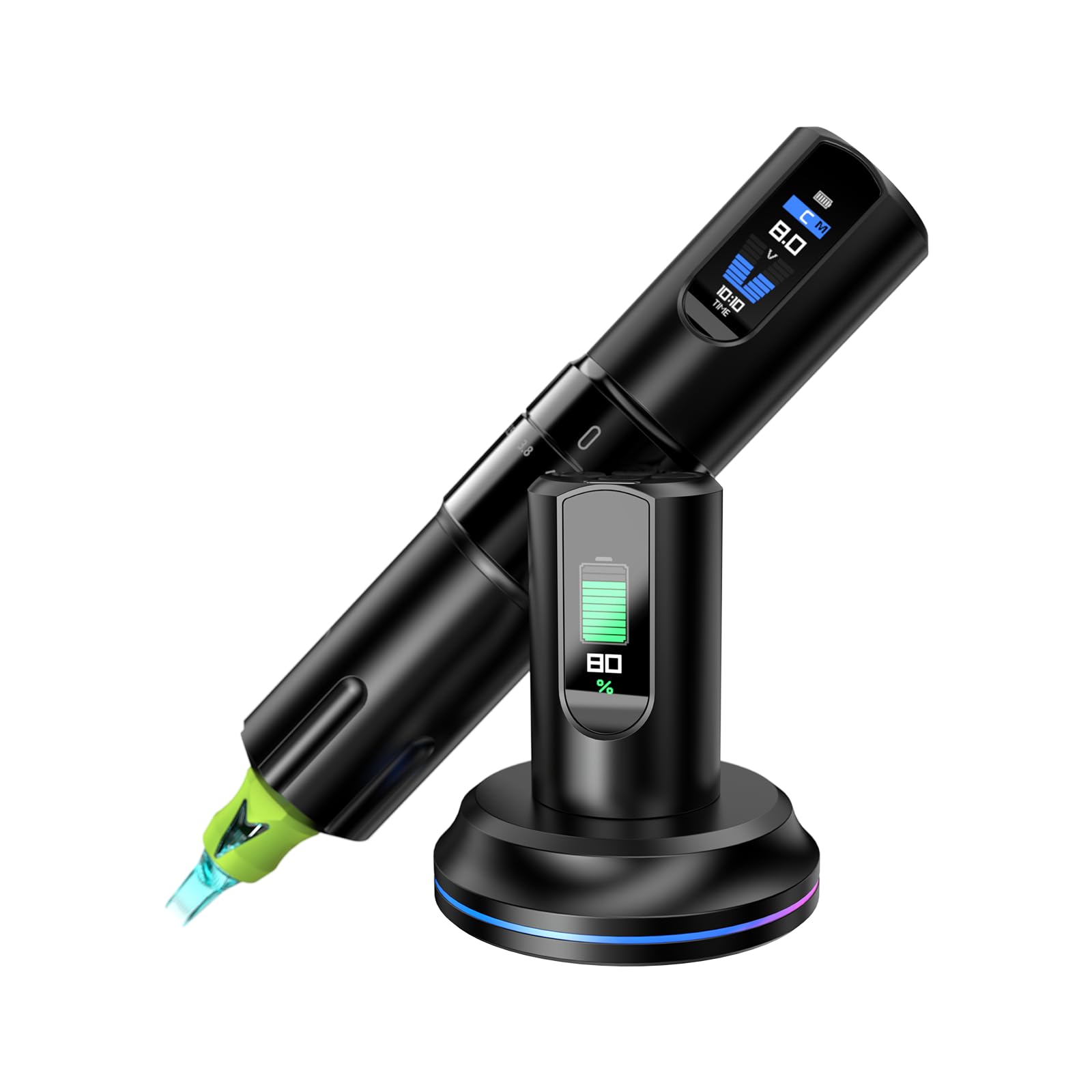 Professional Wireless Tattoo Pen Machine with Adjustable Stroke & LED Display - 2000mAh Battery Rotary Tattoo Gun for Artists - Perfect for Tattoo Shops, Home Studios & Professional Tattooing Sessions