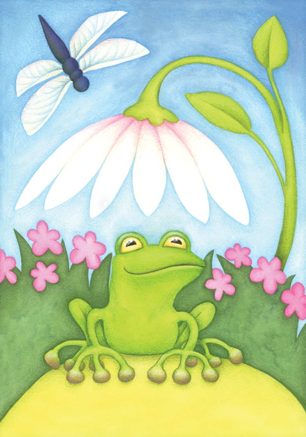 Toland Home Garden 100074 Little Green Frog Double Sided Garden Flag - 28x40 Inch Outdoor Decorative Frog Flag for Yard, House & Flower Beds - Perfect for Spring Decor, Patio Parties & Front Porch Displays