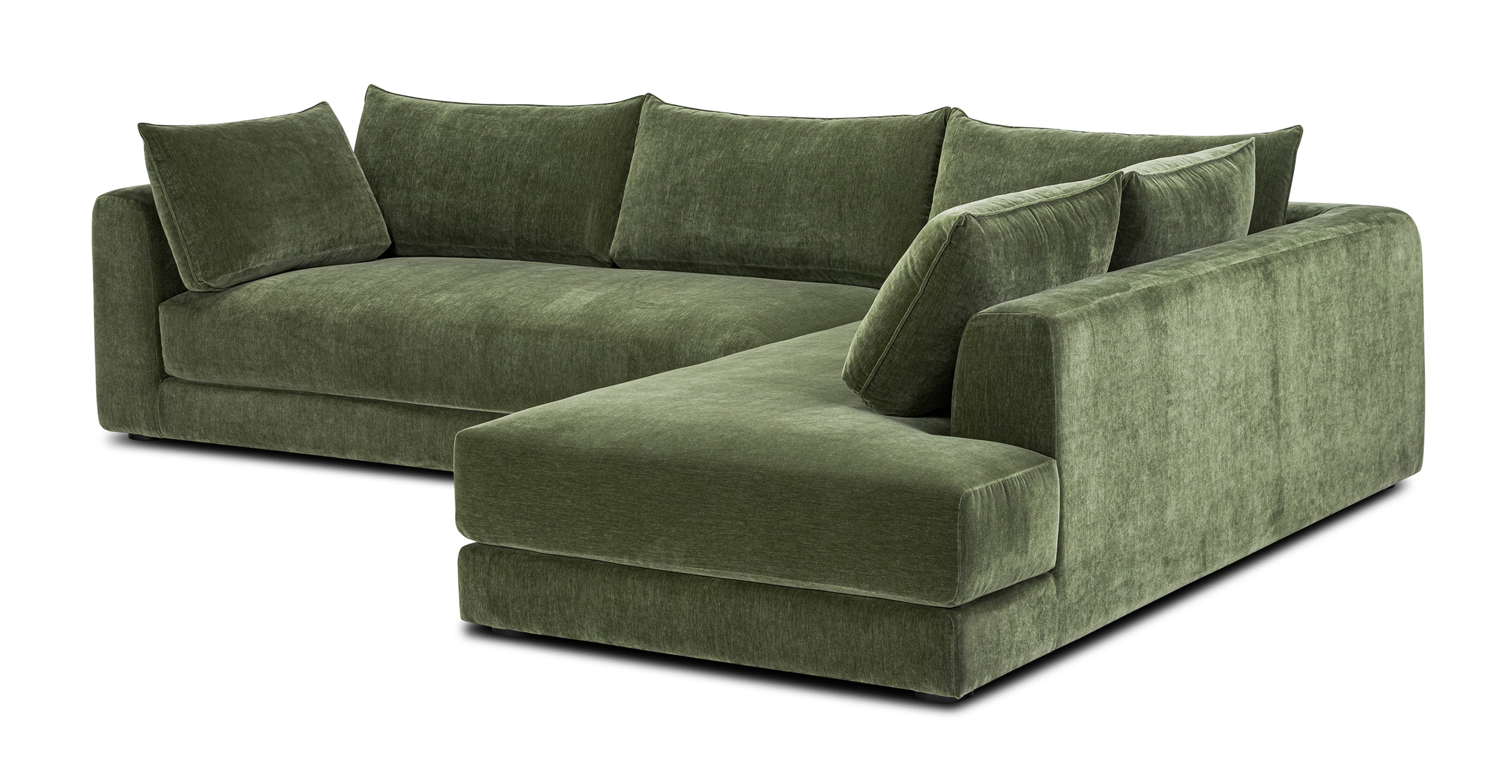 Modern Marcel Right Facing Corner Sectional Sofa - L-Shaped Couch with Chaise Lounge for Living Room, Family Room & Home Theater - Comfortable Fabric Upholstery