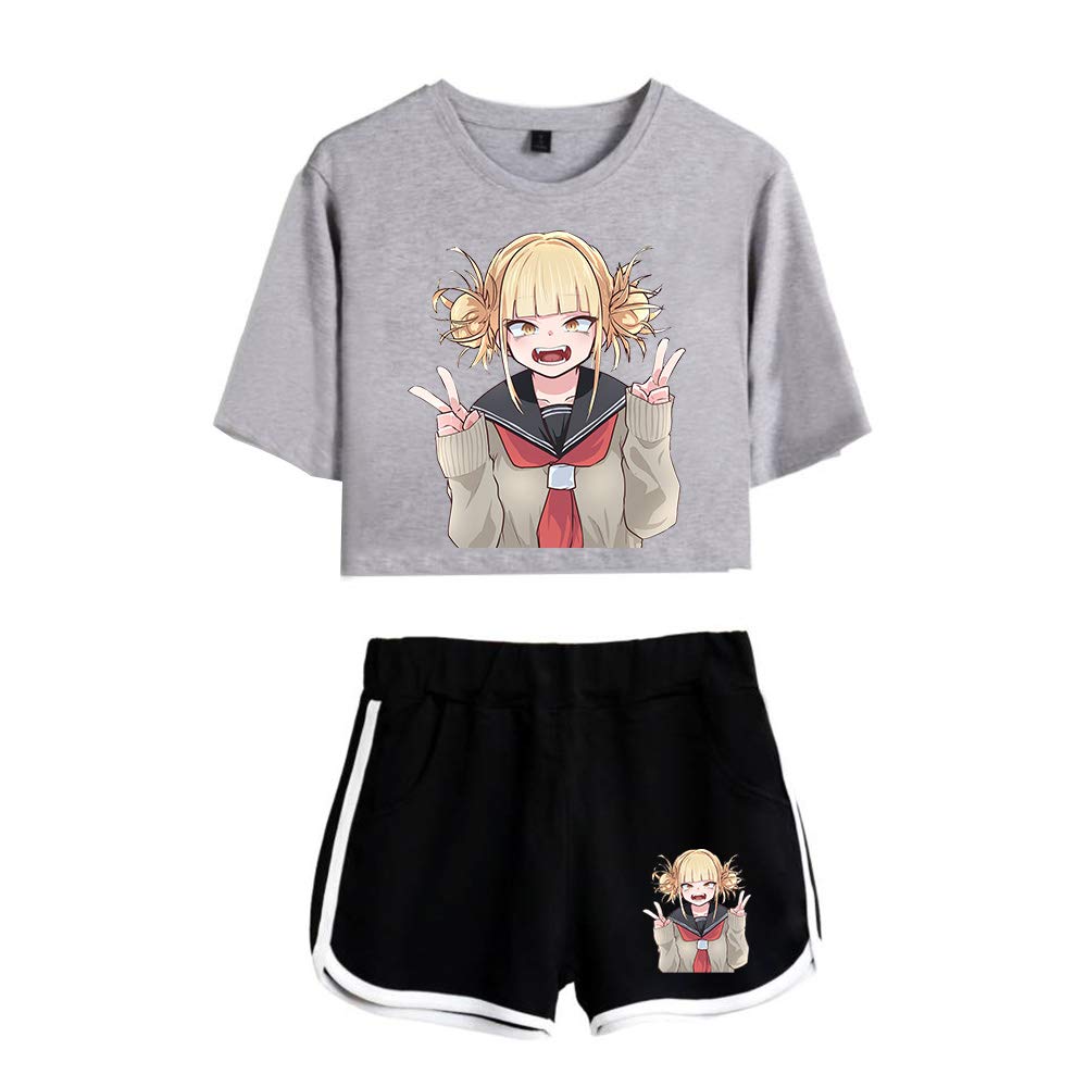 MHA Himiko Toga Cosplay Costume Set - Anime Crop Top & Shorts 2-Piece Outfit for Women & Girls | Perfect for Halloween, Comic Con & Cosplay Events