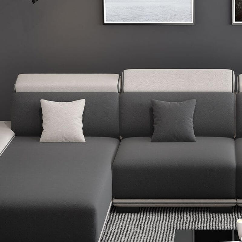 L-Shaped Scratch-Resistant Corner Sectional Sofa in Dove Grey - 3-Piece Left-Facing Armless Design with Chaise | Perfect for Living Room, Family Room & Small Spaces