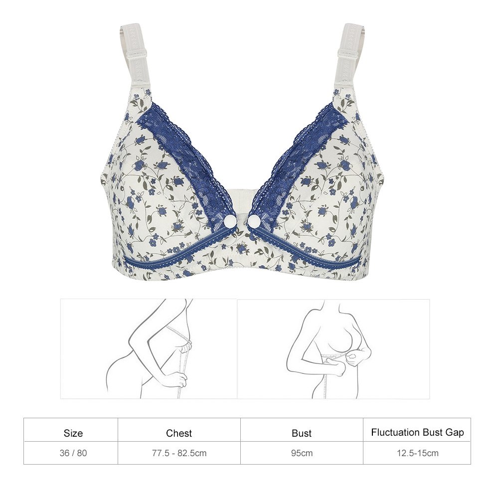 Comfortable Cotton Nursing Bra for Breastfeeding Moms - Soft Maternity Sleep Bra with Lace Trim & Easy Open Front Clasp - Perfect for Pregnancy, Postpartum & Nighttime Nursing