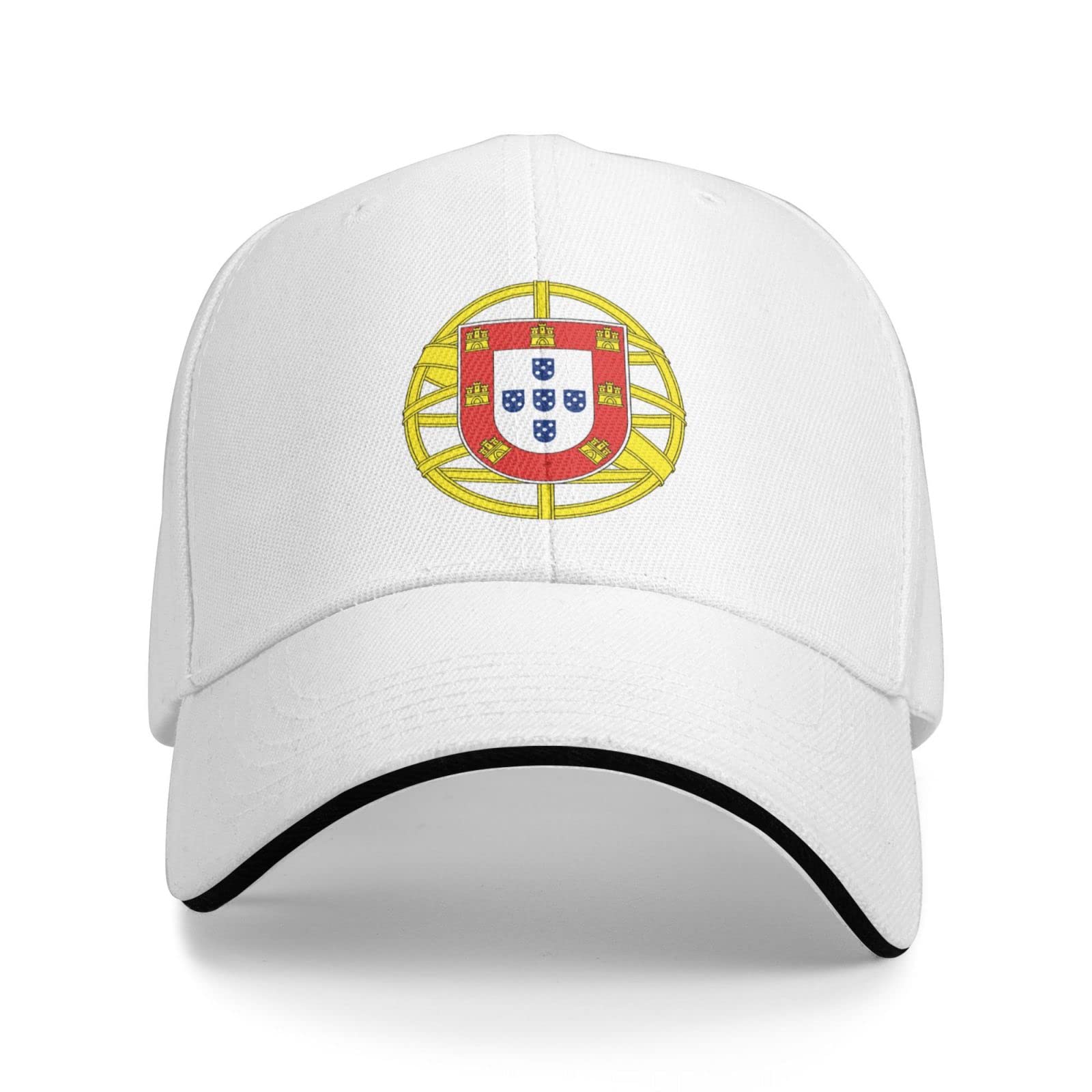 Portugal Coat of Arms Baseball Cap for Men & Women - Classic Duck Bill Sandwich Hat in Plain Black | Perfect for Soccer Games, Travel & Casual Outfits