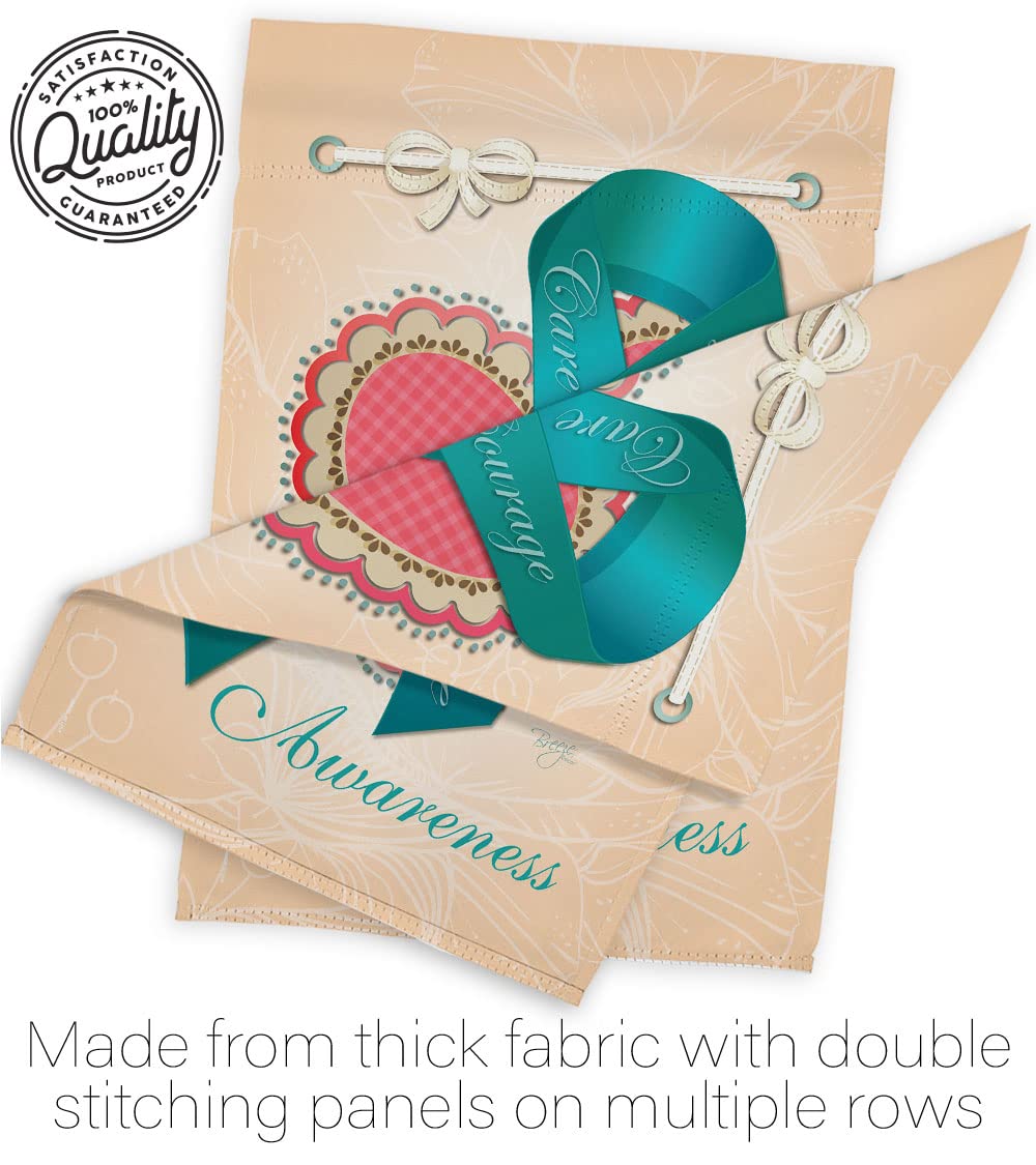 Ovarian Awareness Vertical Flags Set - 28x40in & 13x18.5in - Home & Garden Decor