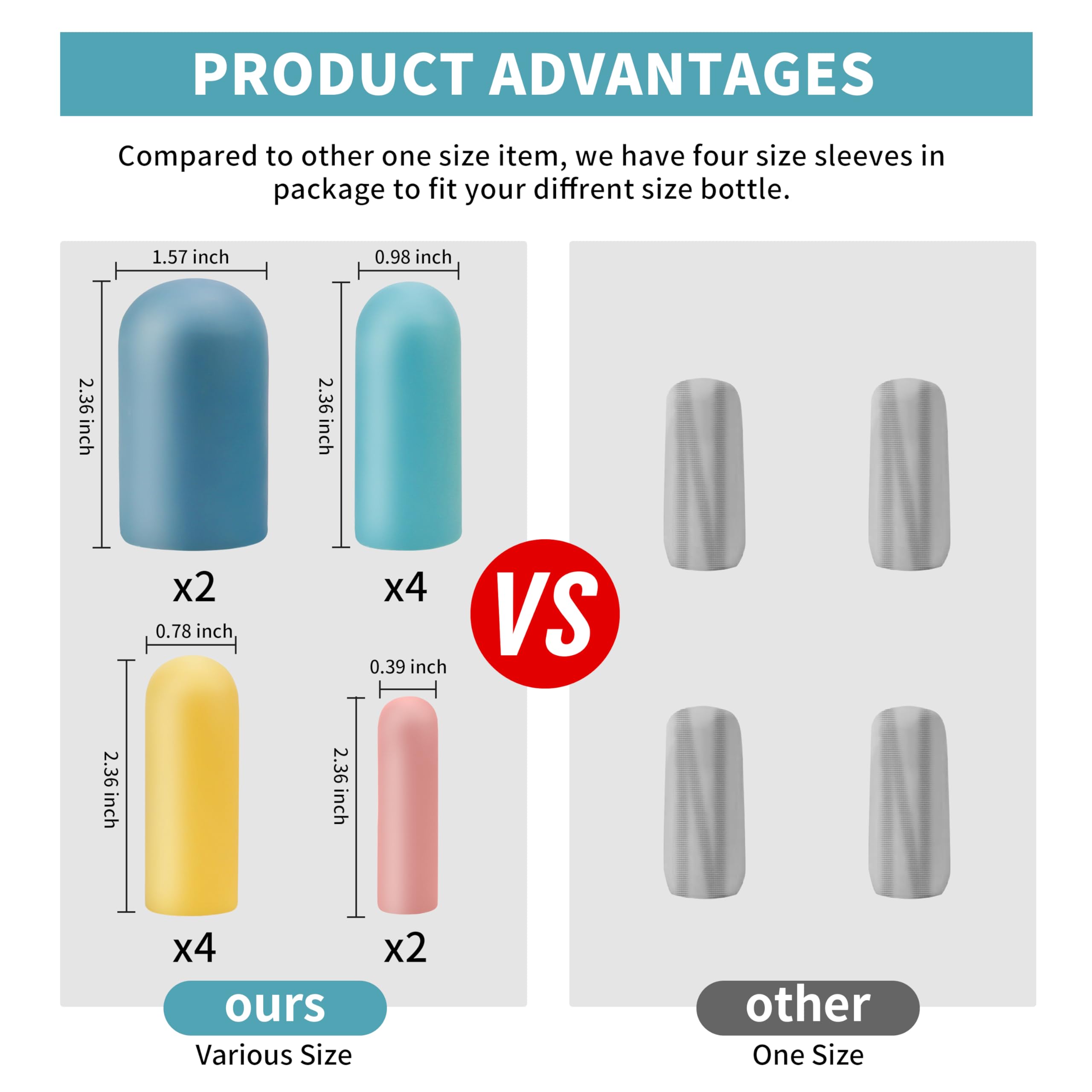12 Pack Multi-Size Silicone Bottle Covers - Leak-Proof Travel Essentials for Women & Men | Perfect for Cruise Ships, Airplanes & Toiletries Organization | Reusable Elastic Sleeves for Shampoo, Lotion & Cosmetic Bottles