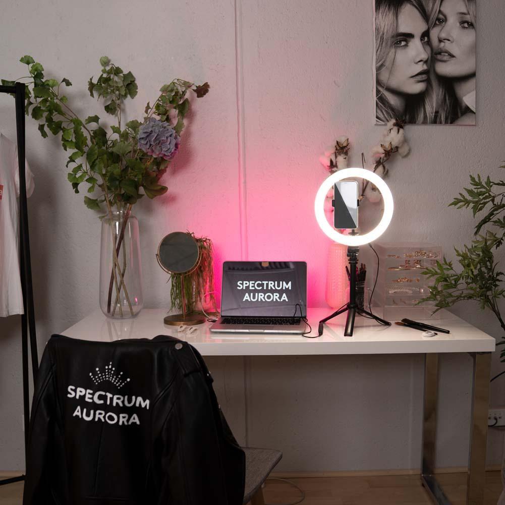 10 LED Table Ring Light with Adjustable Brightness - Perfect for Makeup, YouTube Videos & Photography (Astrid Model)